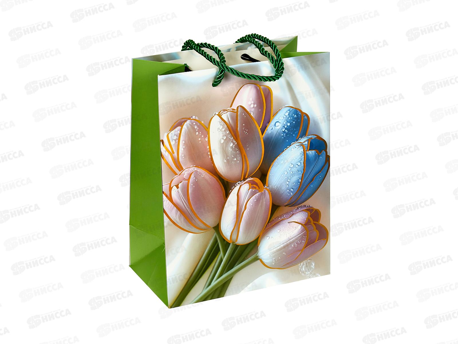 Пакет бумажный люкс 18*23 Тюльпаны 7118S *12