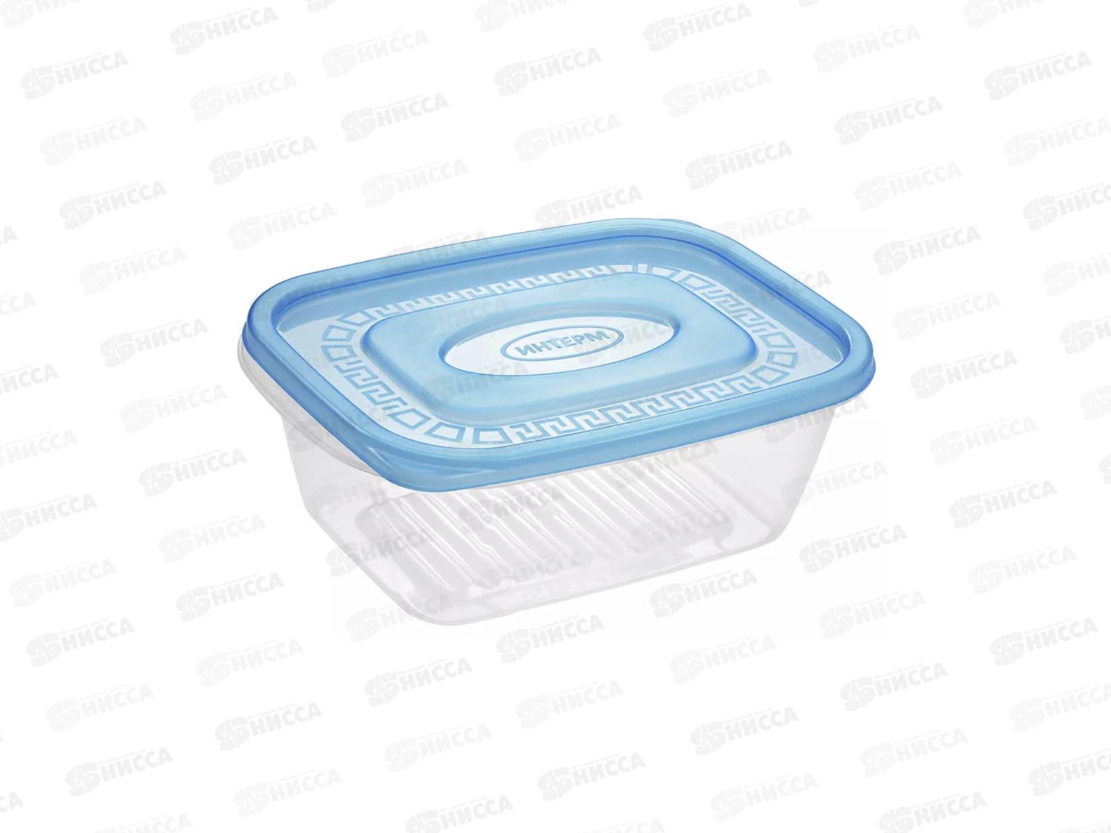Контейнер 0,6л с голубой прозрачной крышкой *50  ИНТ