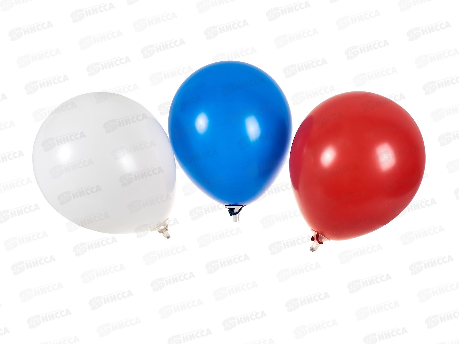 Шары 12&quot пастель белый, синий, красный, 50шт 6979309