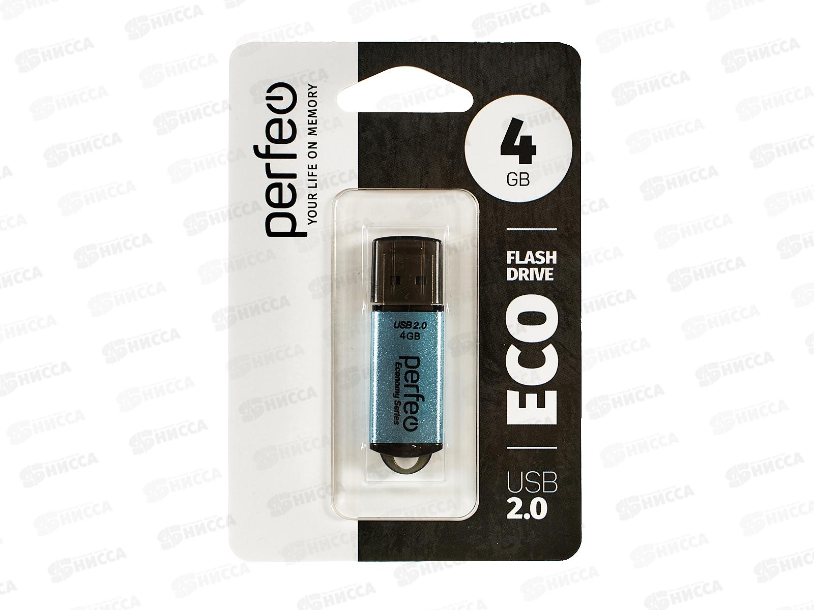 Флеш-карта Perfeo USB  4GB E01 Blue economy series