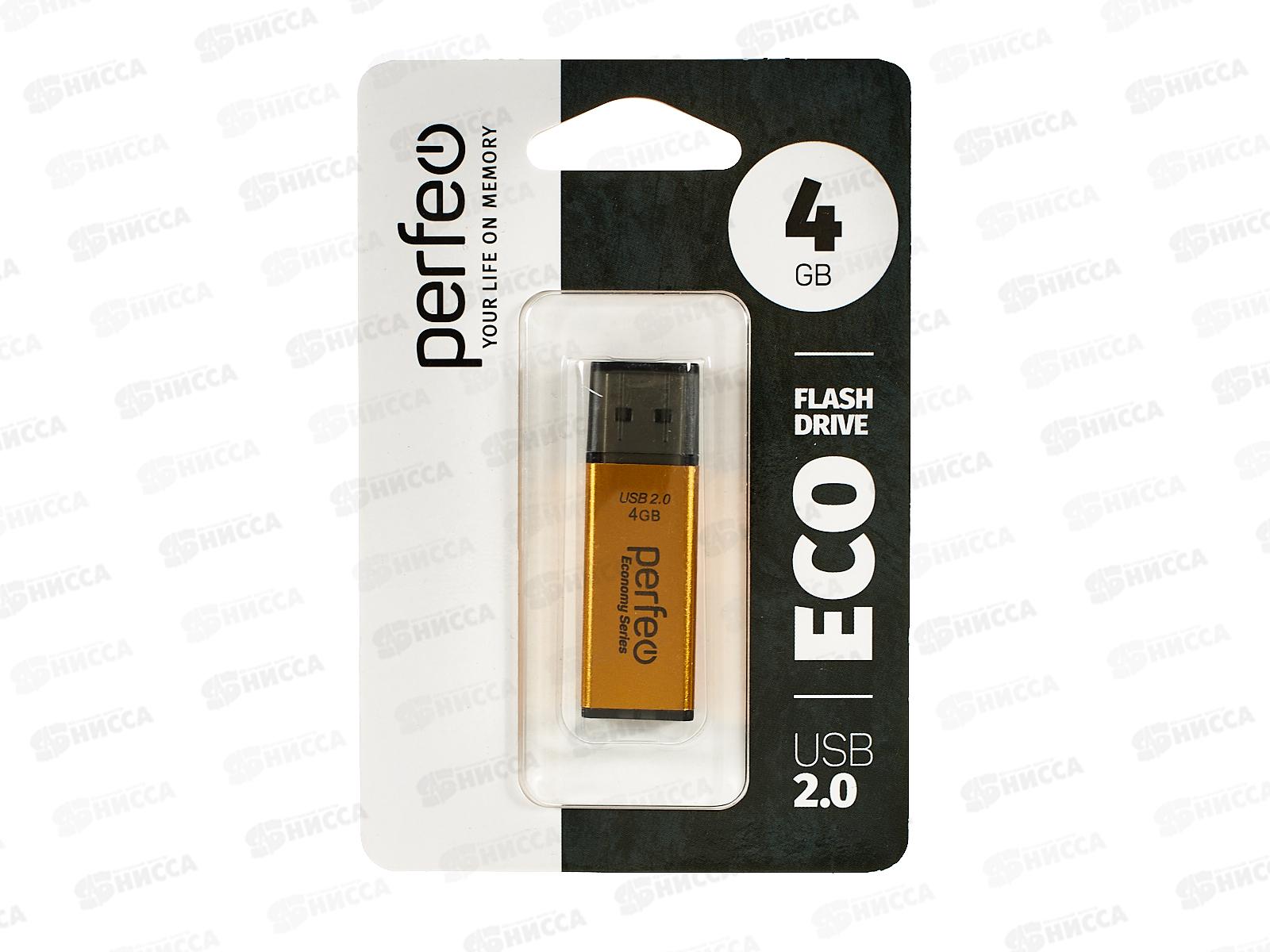 Флеш-карта Perfeo USB  4Gb E03 Gold economy series