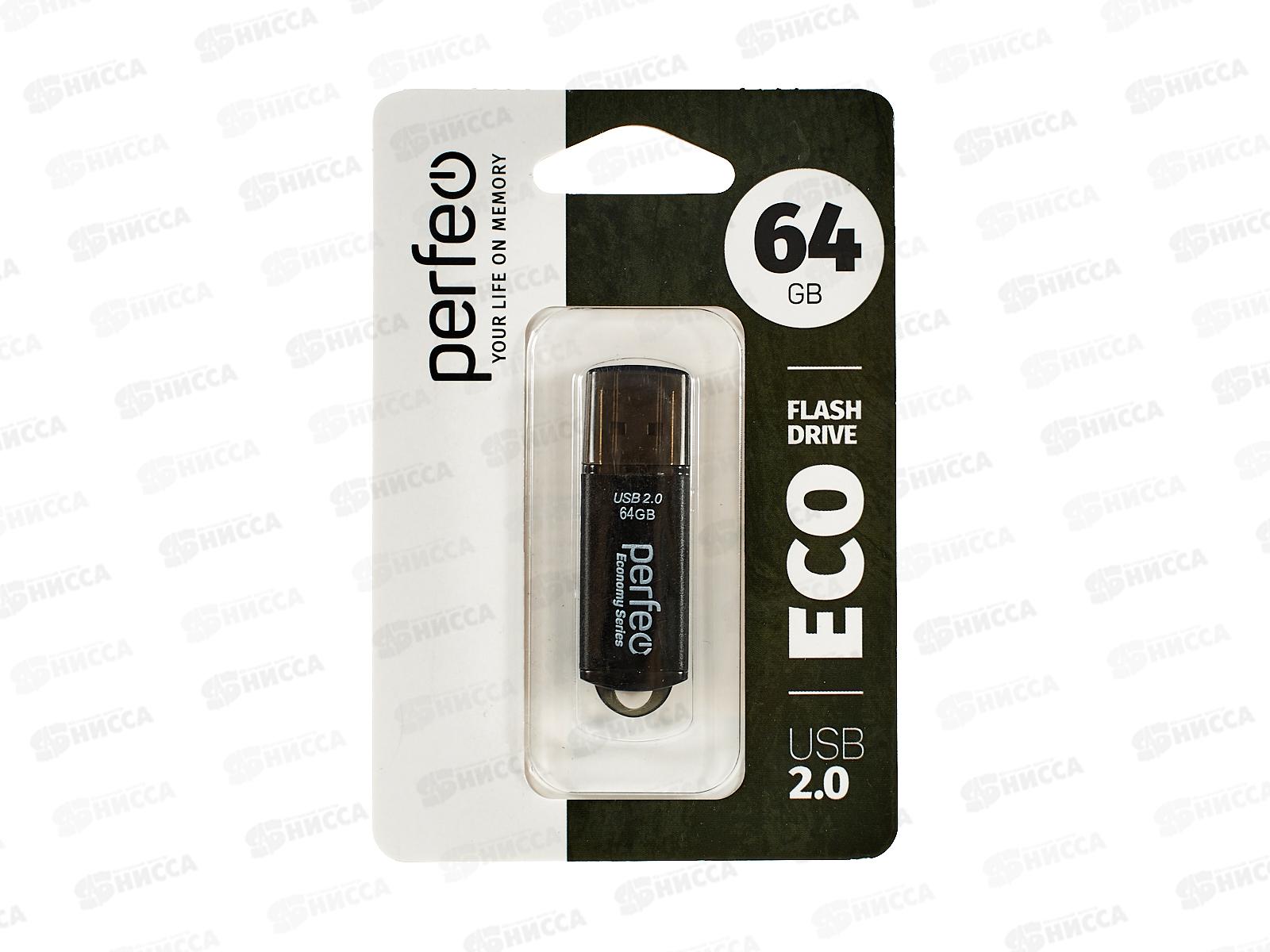 Флеш-карта Perfeo USB 64Gb E01 Black economy series