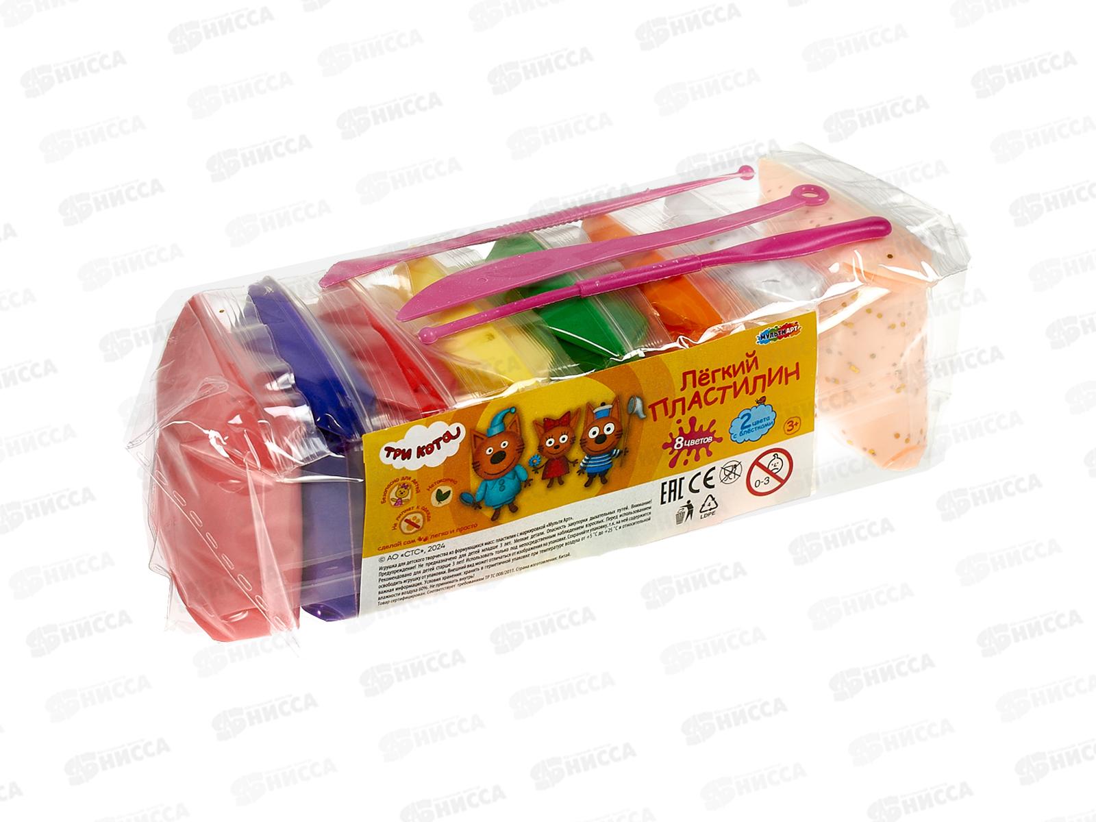 Легкий пластилин &quotMultiart&quot Три Кота 8цв. LIGHT8-129549-3К