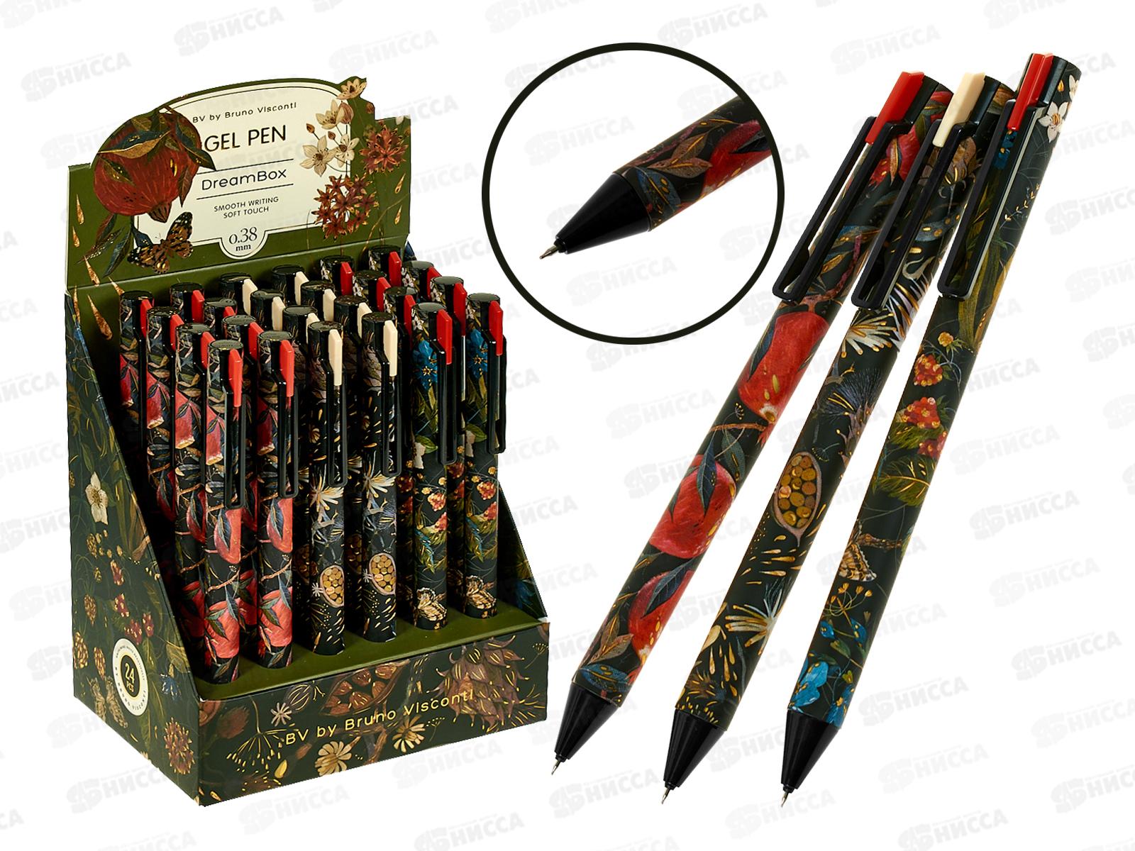 Ручка авт. B.V. Flora Black night черн.гел. 0.38мм 20-0467*12