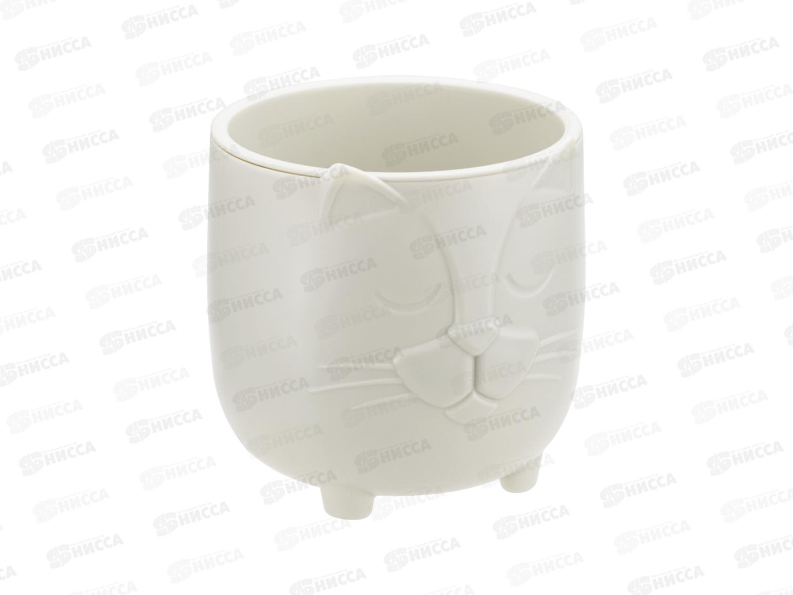 Кашпо Бася D115мм 0,65л Белый ротанг со вставкой М3074 *6