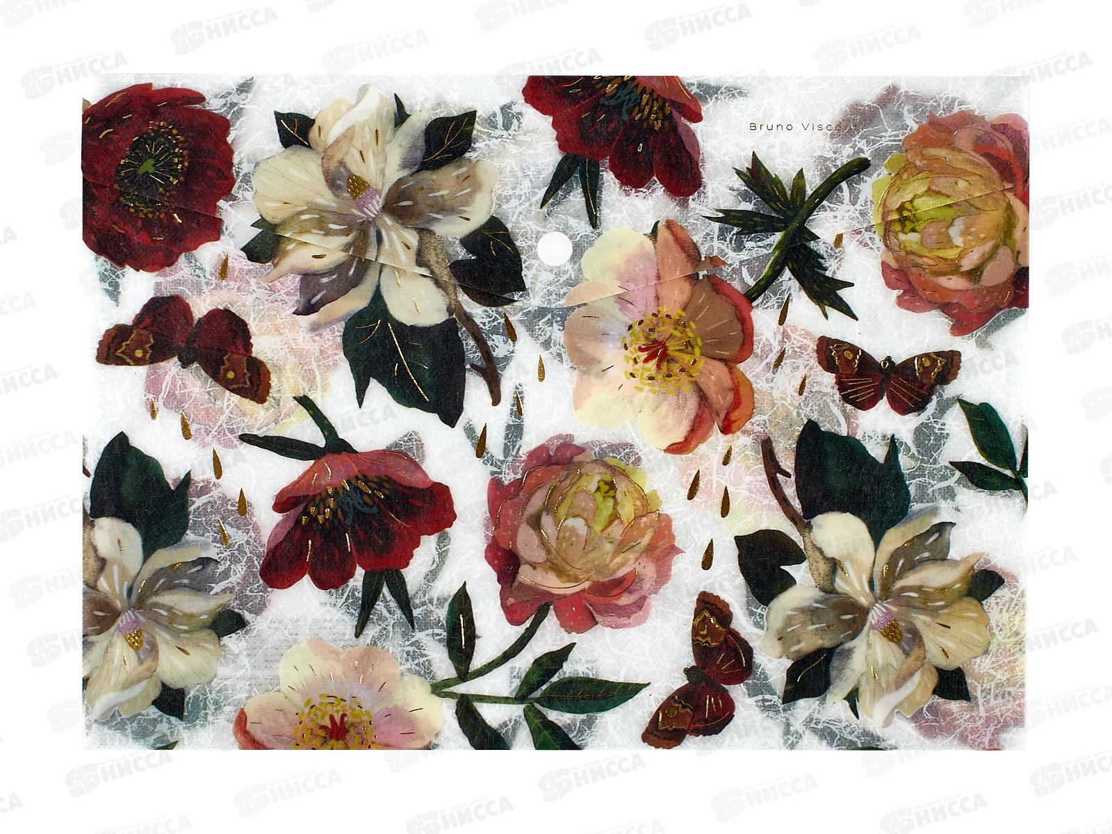 Папка с кноп. B.V. А4 Flora Пионы, 14-036/14 *10/100