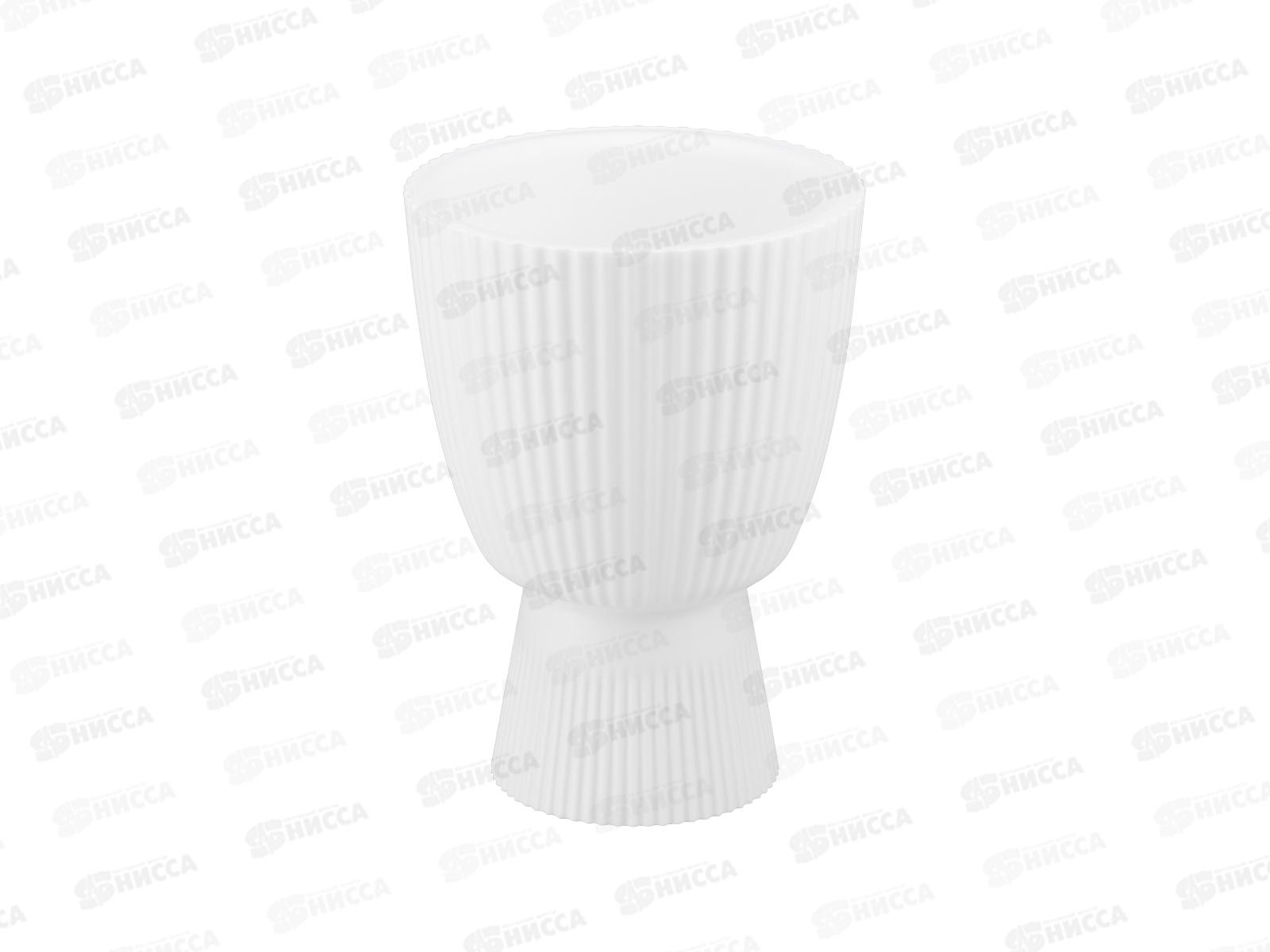 Кашпо Вельвет D150мм 1л Белый ротанг со вставкой М3268 *10