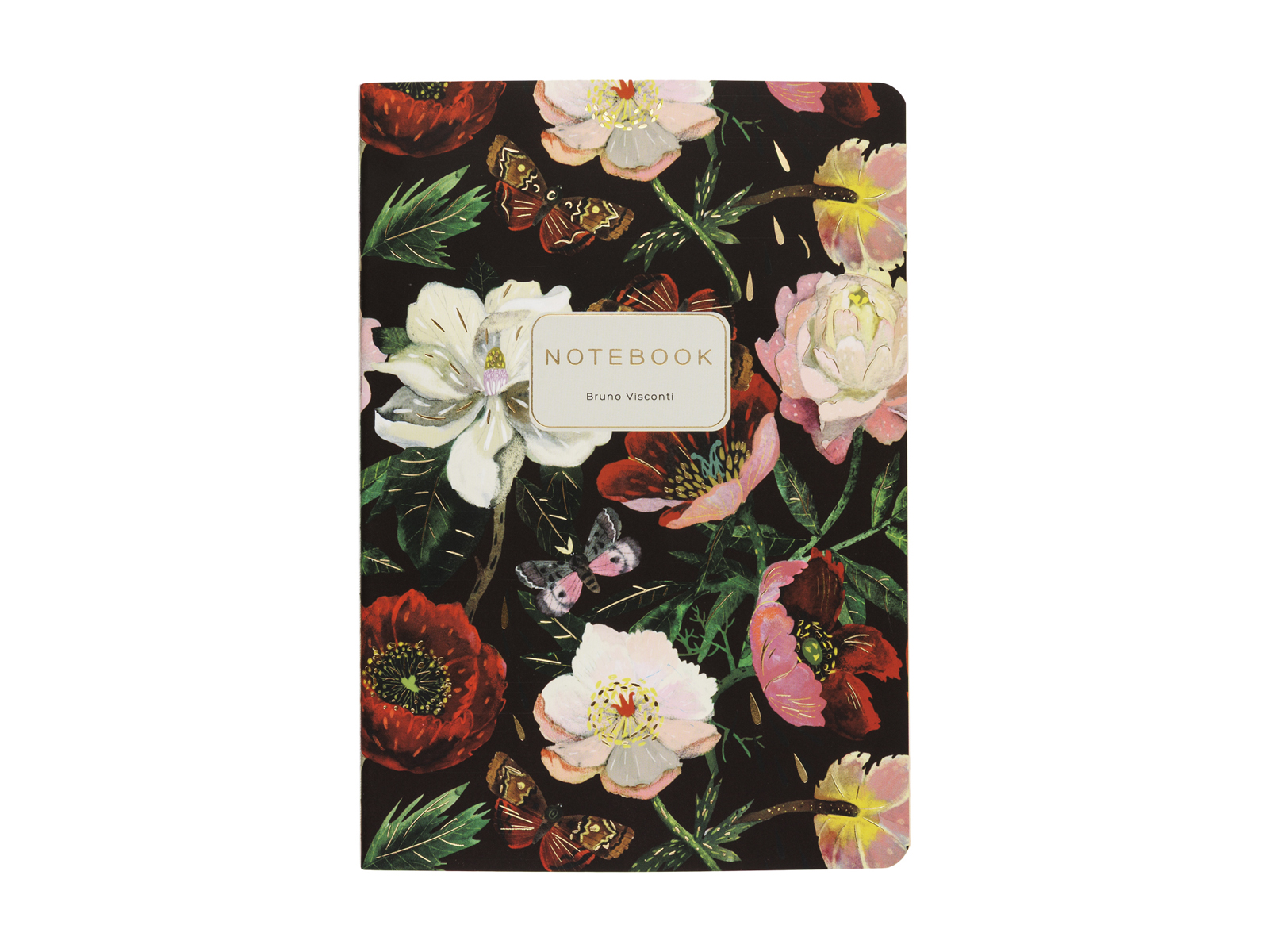 Тетрадь 40л кл. B.V. Flora Пионы на черном 7-40-001/200*4/64