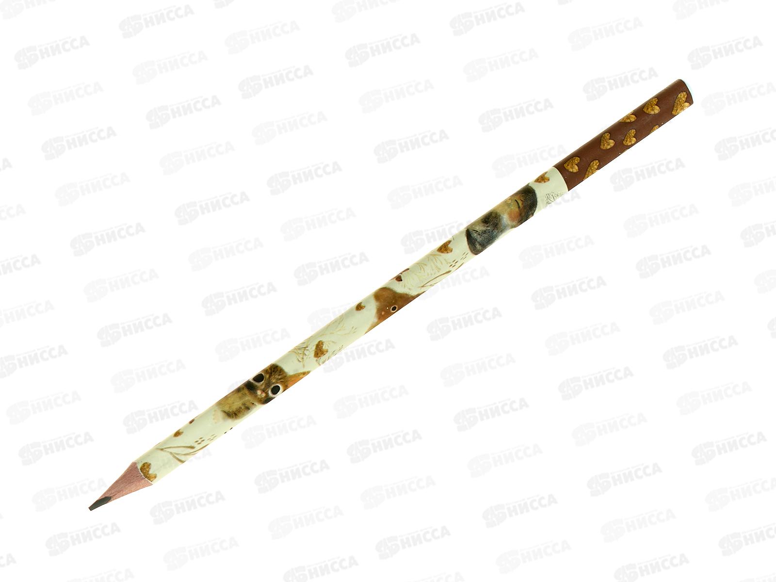 Карандаш ч/г  B.V. Love me Котики ,НВ  21-0030/79  *50