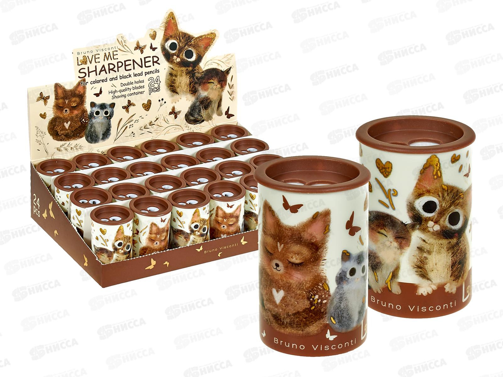 Точилка B.V. Love me Котики приносят счастье ,2отв. 35-0081 *56