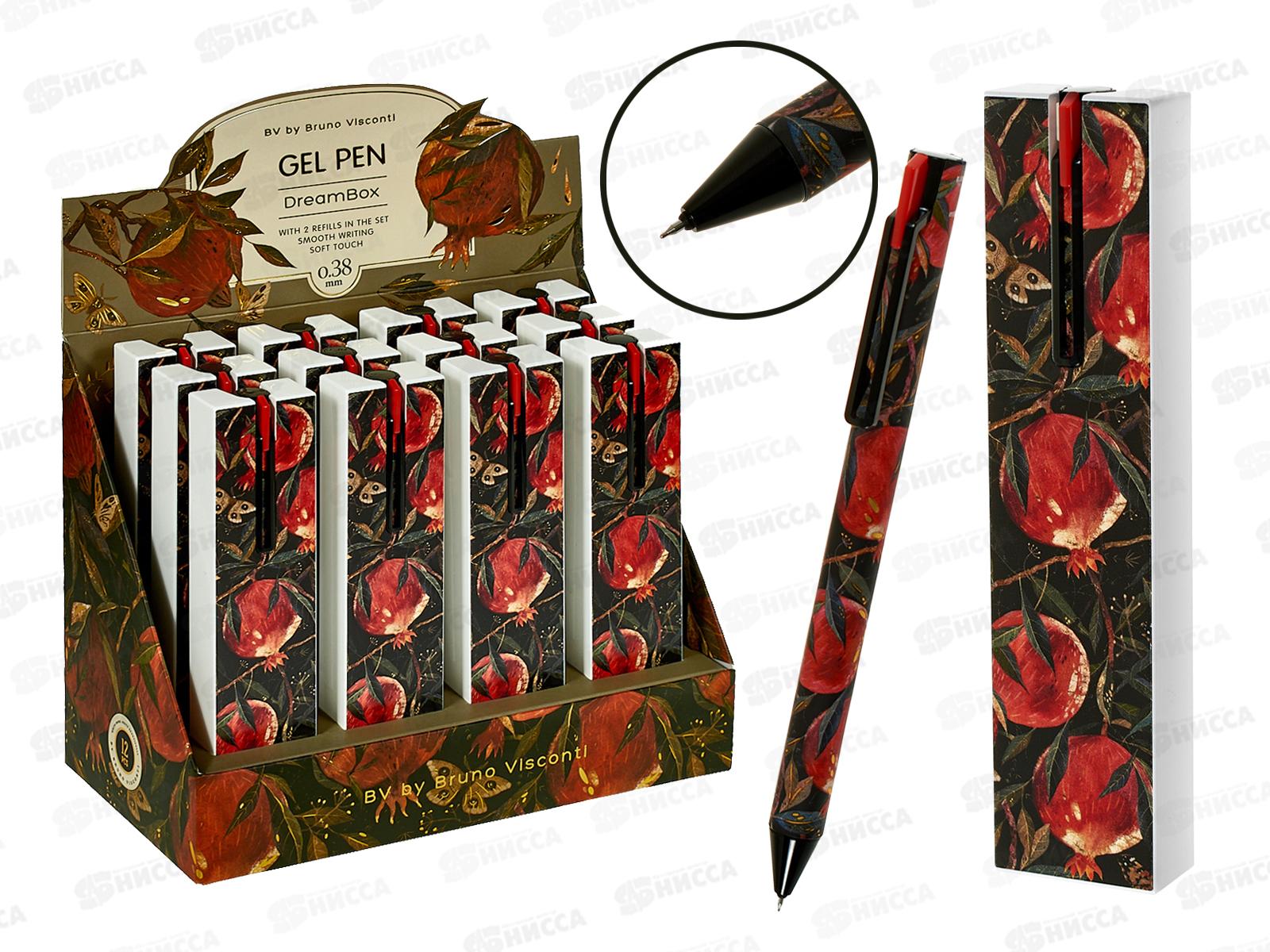 Ручка авт. B.V. Flora Гранат черная 0.38мм 20-0446/02*12