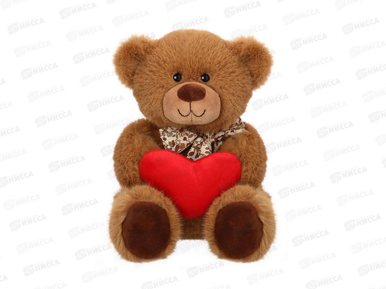Игрушка ТМ &quotRelana&quot Мишка бурый с сердцем, 19см, RLW25184-19Н