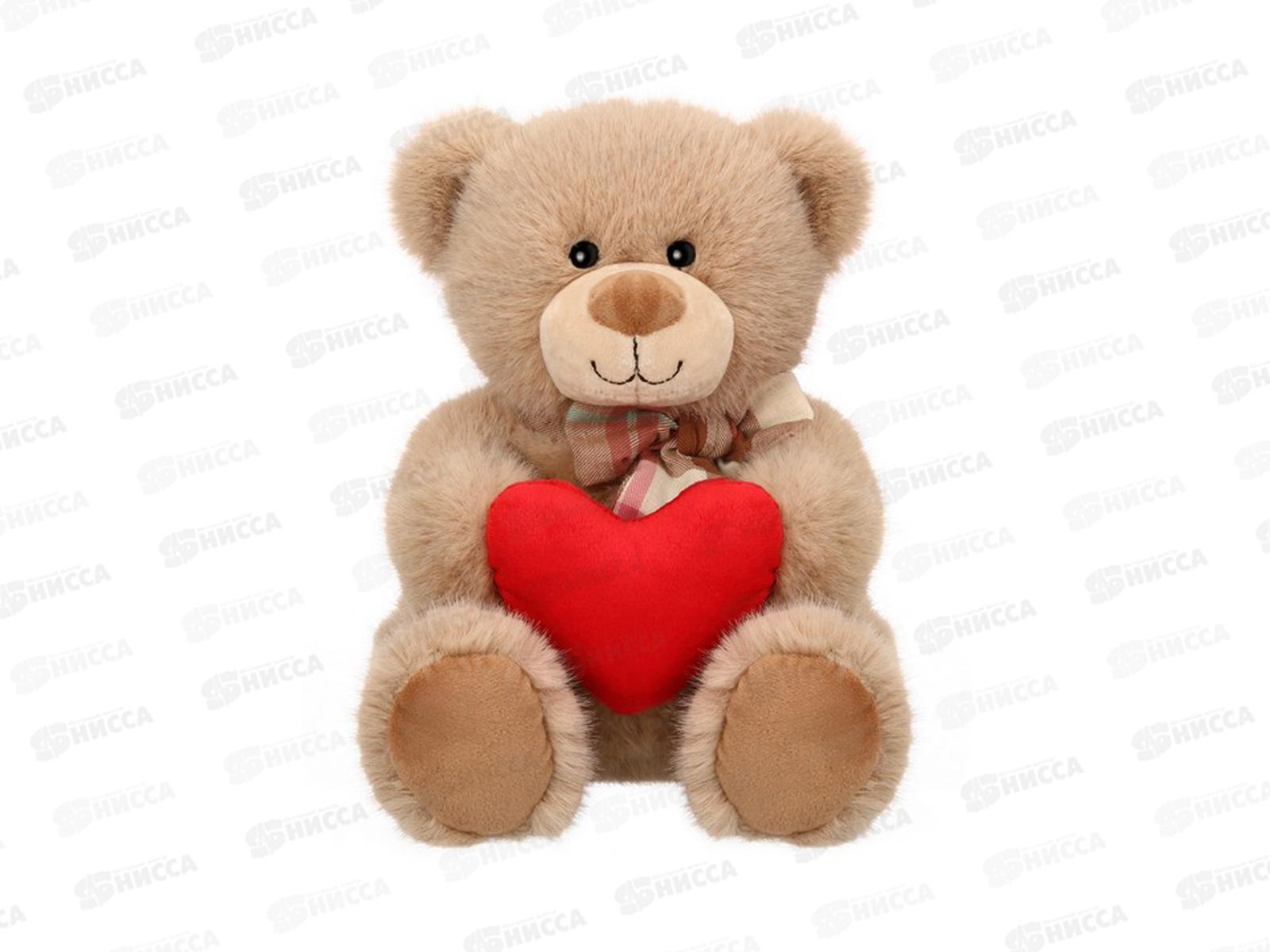 Игрушка ТМ &quotRelana&quot Мишка бежевый с сердцем, 19см, RLW25183-19Н