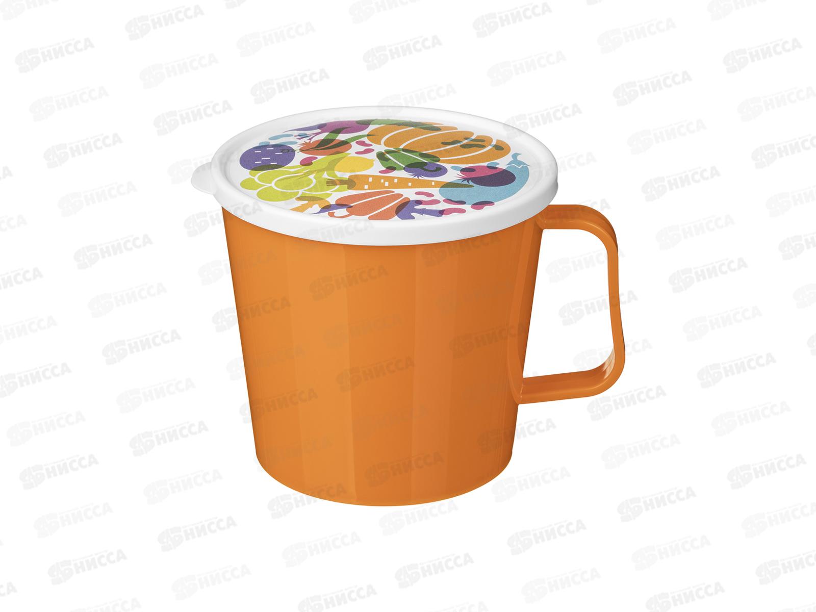 Контейнер-кружка 750мл с декором микс1, 223106590/00  *24