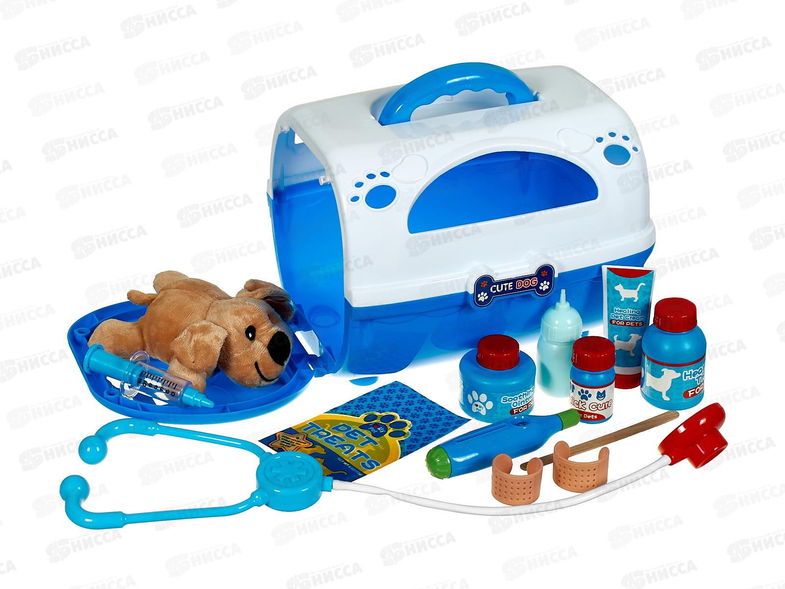 Собачка №799-23В в переноске с аксессуарами (14пр.), 29,8*22*20,5