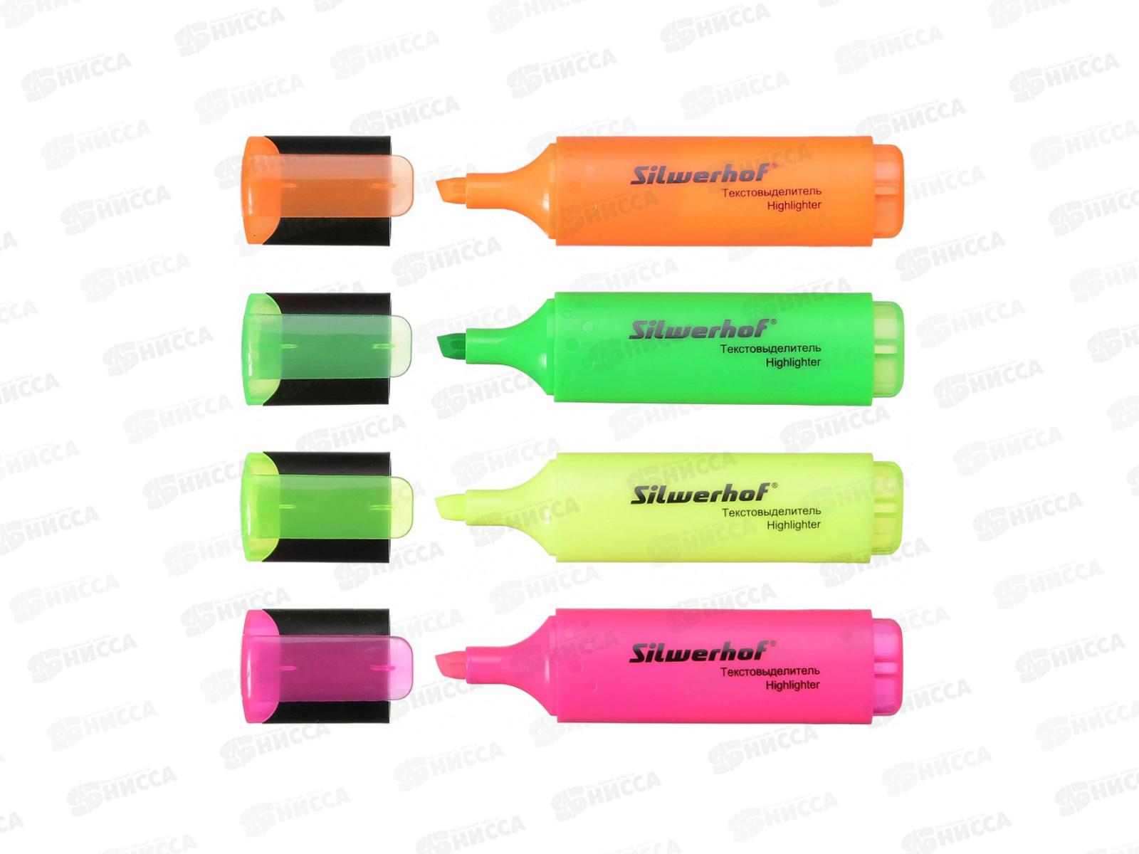 Маркеры SILWERHOF Blaze текст.скош.,1-5мм, 4цв.,асс.*12/144