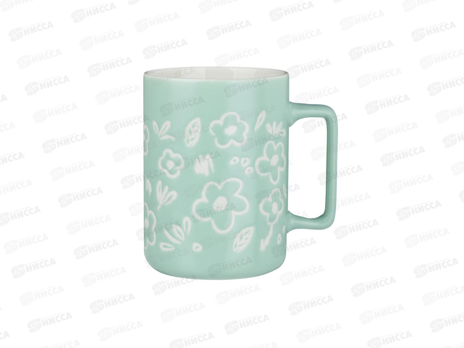 Кружка 400мл Узоры, фарфор, 4 цвета, MILLIMI, 806-509 г