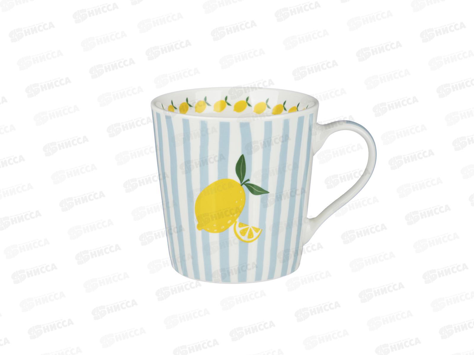 Кружка 330мл Фрукты в полоску, фарфор, 2 дизайна, MILLIMI, 806-510 г