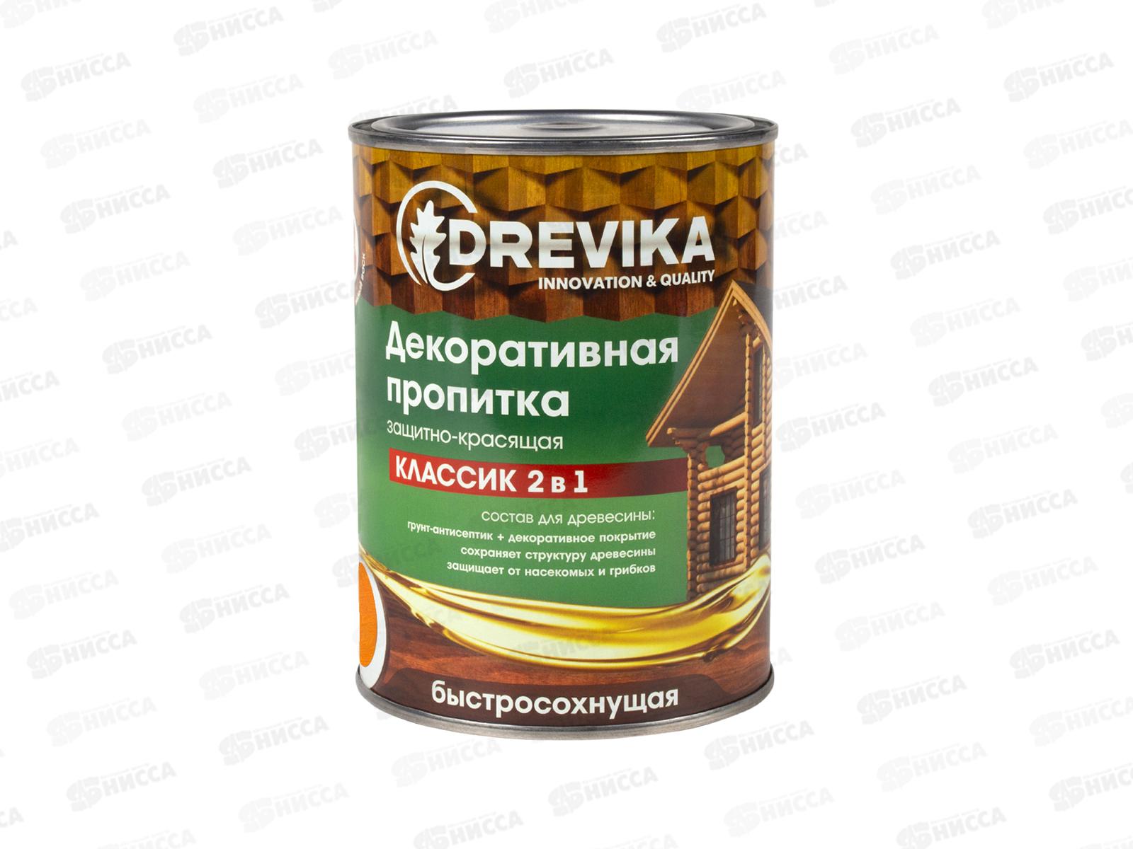 Декоративная пропитка DREVIKA 2в1 Классик орегон 0,75л *8