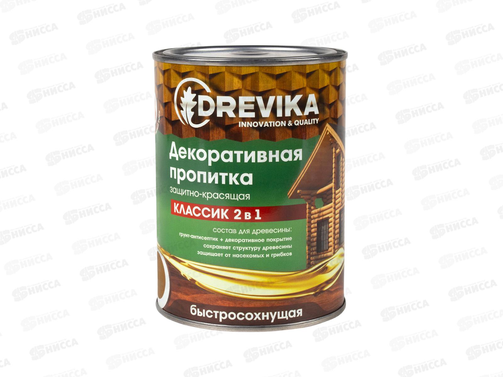 Декоративная пропитка DREVIKA 2в1 Классик дуб 0,75л *8