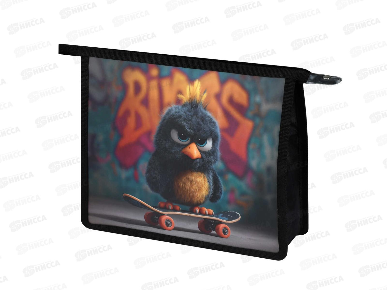 Папка д/тетрадей ФЕН А5 Опасный птенец 1отд., молния пластик 72359 *12