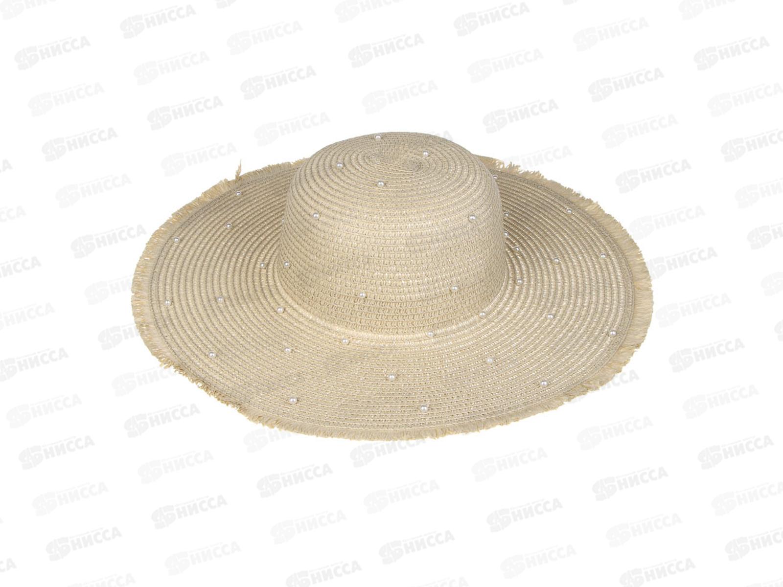 Шляпа женская с декором р.58, целлюлоза, бежевая 314-101 тм GALANTE г