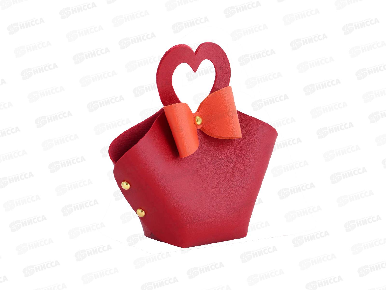 Сумочка подарочная кожанная 10,5*5*6см красная 10875785