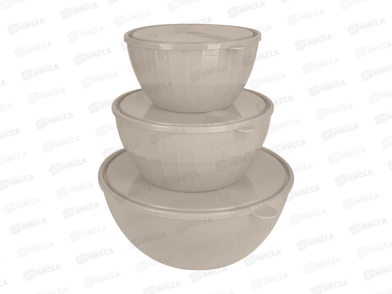 Набор салатников Vanilla (1,7+2,8+5Л) c крышками SE1871 *11 ЛАТТЕ