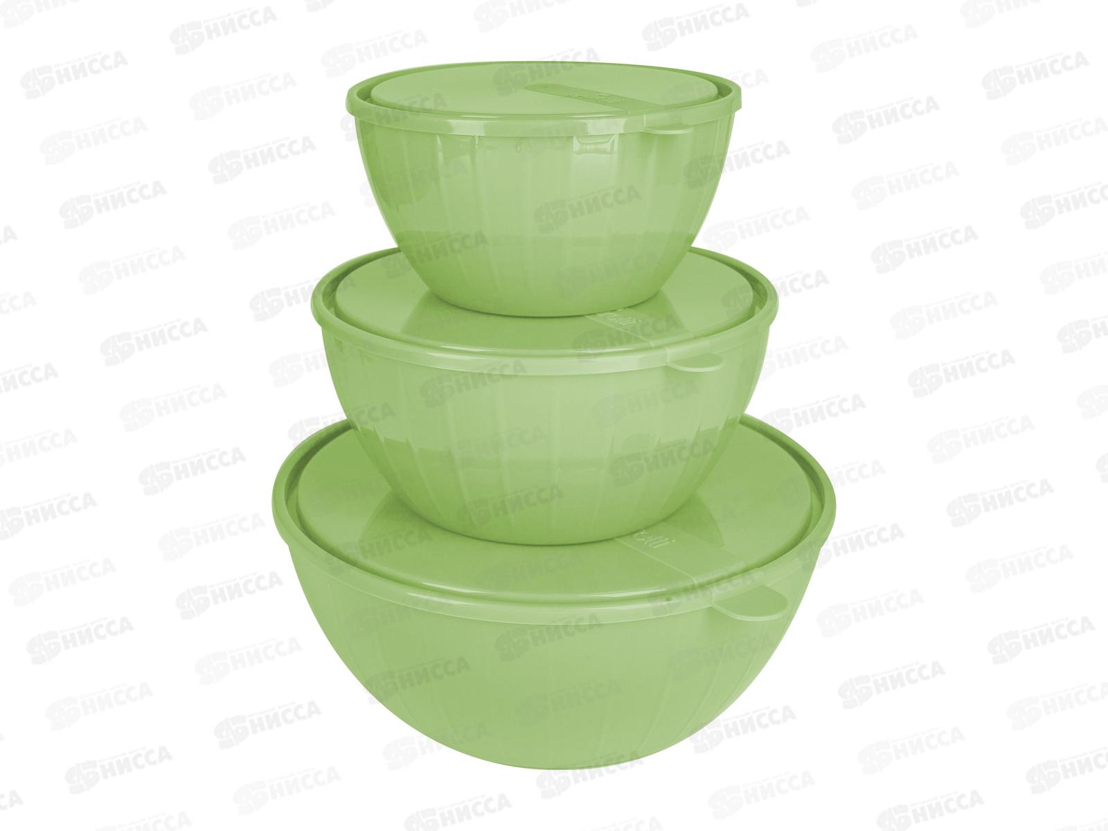 Набор салатников Vanilla (1,7+2,8+5Л) c крышками SE1871 *11 ФИСТАШКА