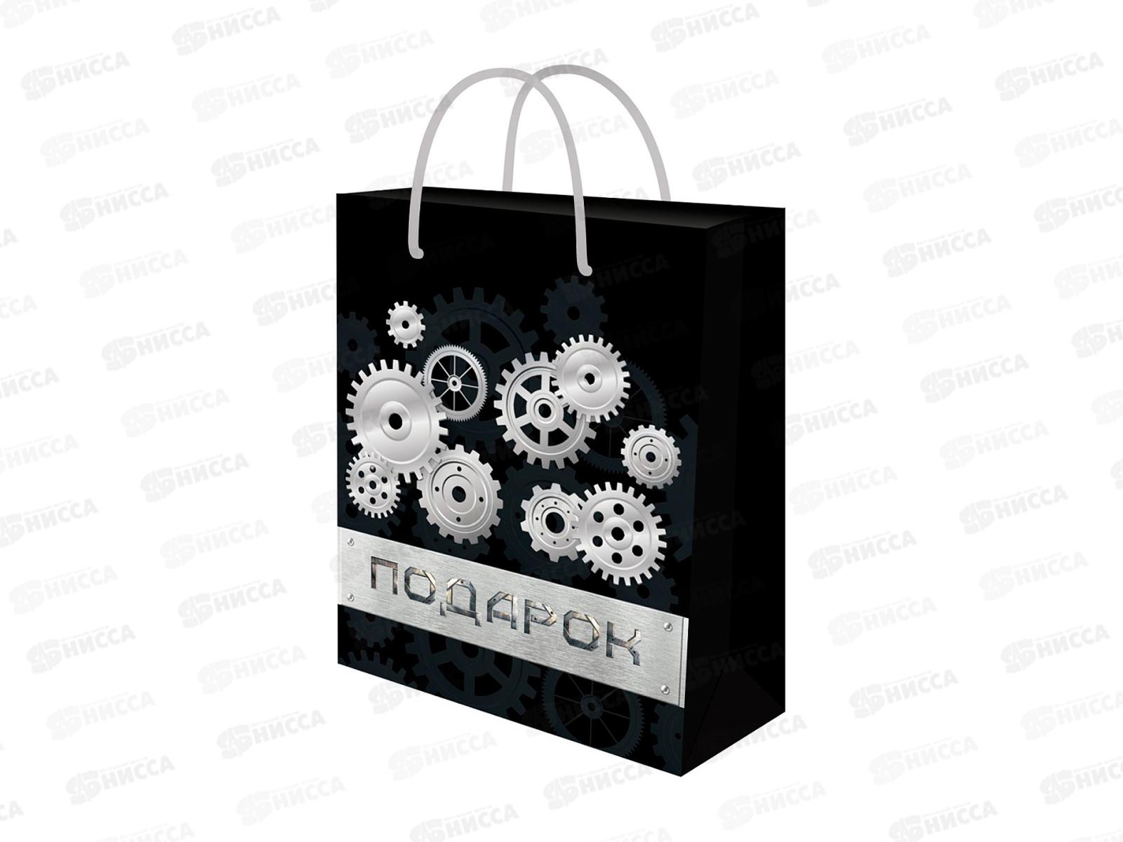 Пакет подарочный MI 26х33х14см Подарок, шестеренка ППК-1261 *12