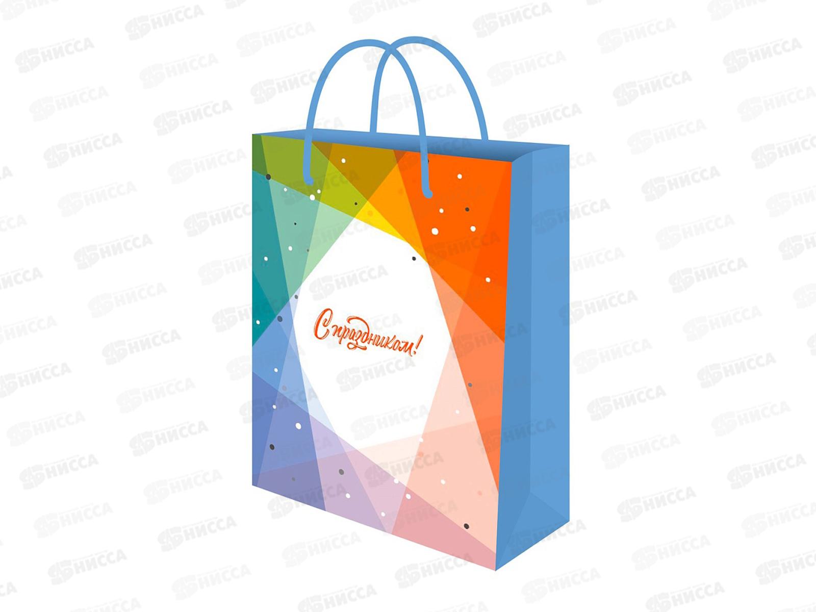 Пакет подарочный MI 32х45х10см С праздником!, ППК-1252 *12