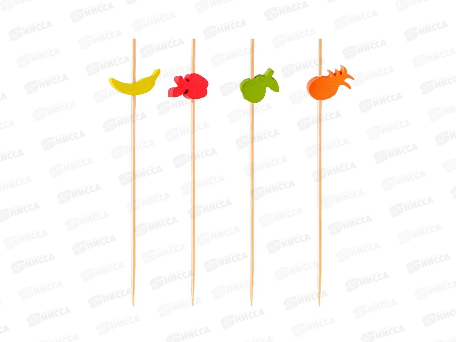 Пики бамбук PATERRA Фруктовое ассорти 120мм 50шт пак 491-066  *25