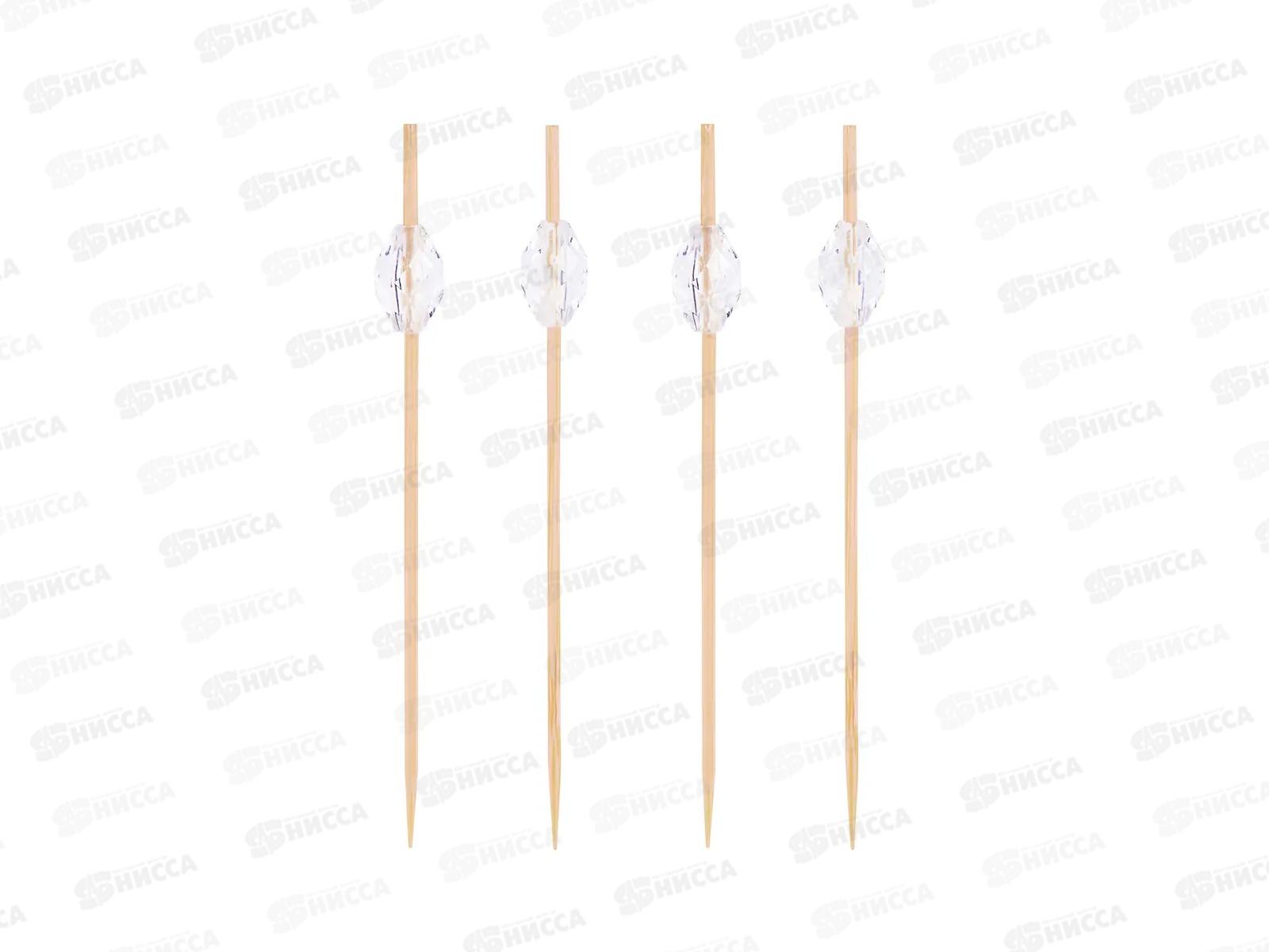 Пики бамбук AVIORA Кристалл прозрач 90мм 100шт пак 491-052   *50