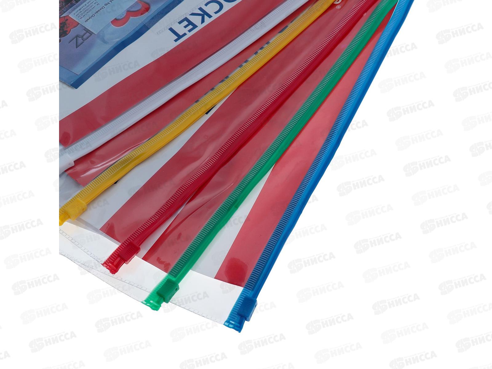 Папка на молнии EK А4 прозрачная, плотная, Zip, 2935 *12/240/480