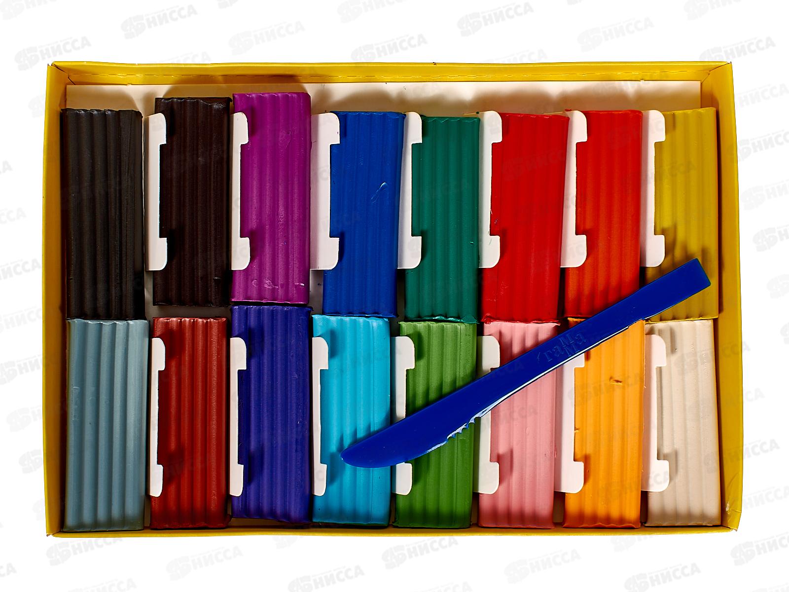 Пластилин 16 цветов 224 грамм ГАММА Юный художник, со стеком, 280046 *10