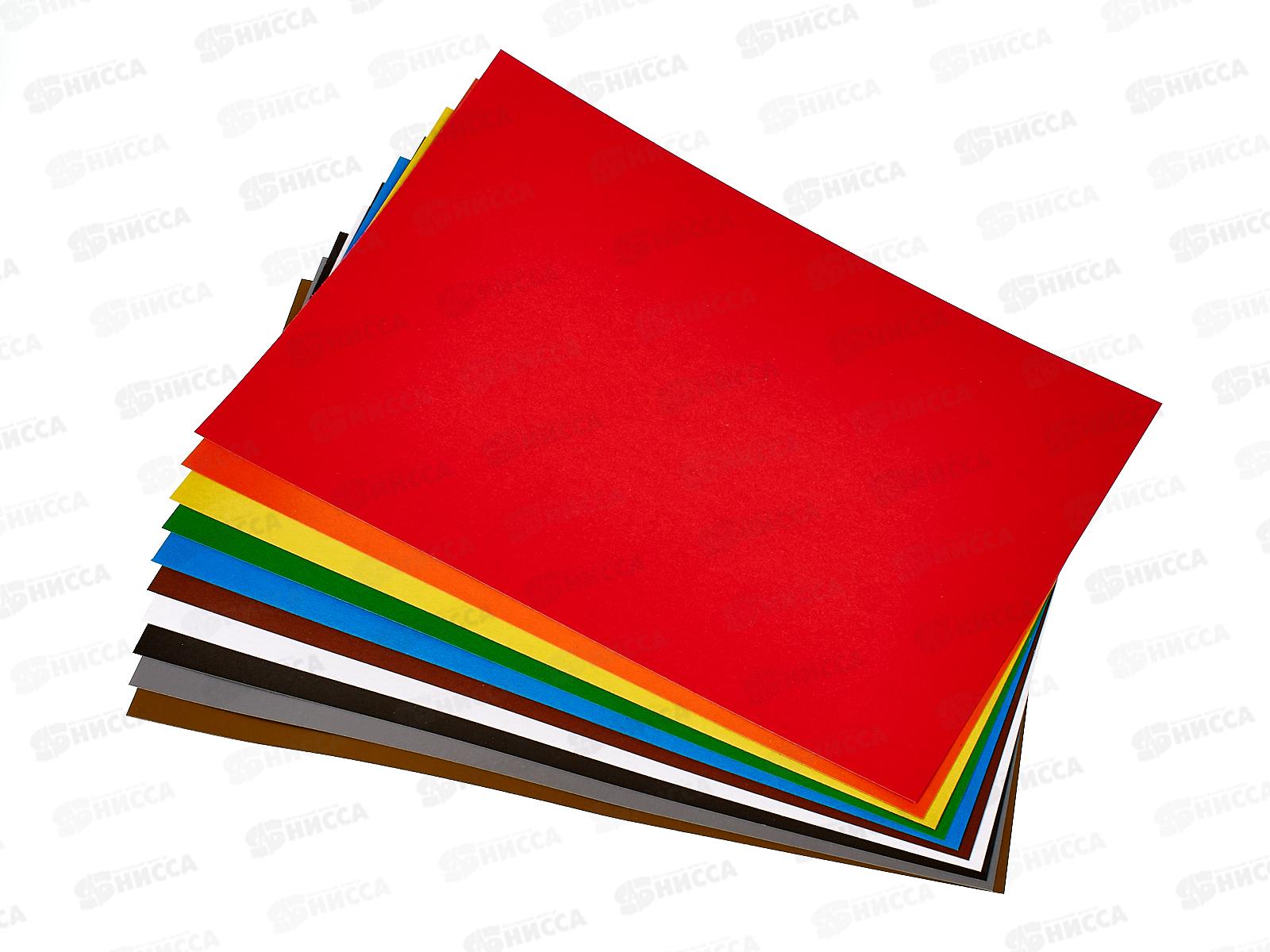 Цветной картон ЛХ А4 10 листов 10 цветов Теремок, ЦКВТ301 *30