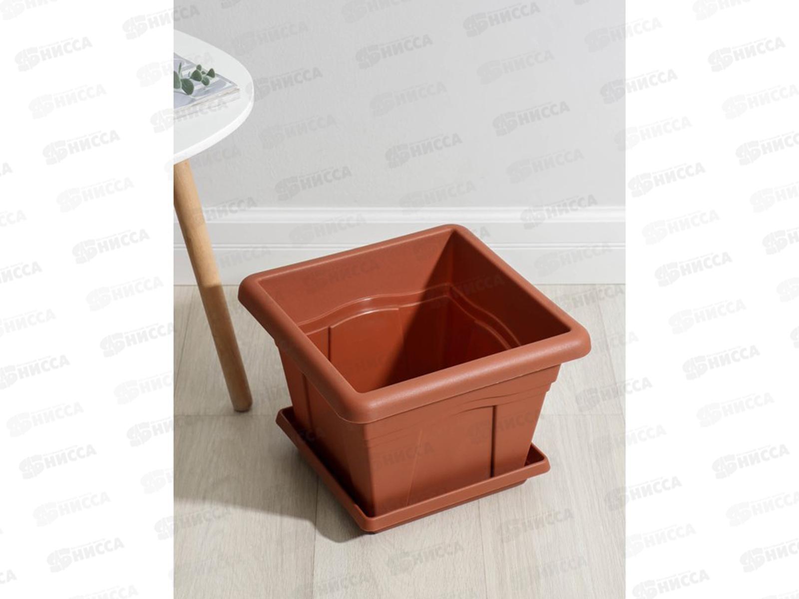 Горшок Квадро-12,2л Терракотовый  с поддоном   С165Т *8