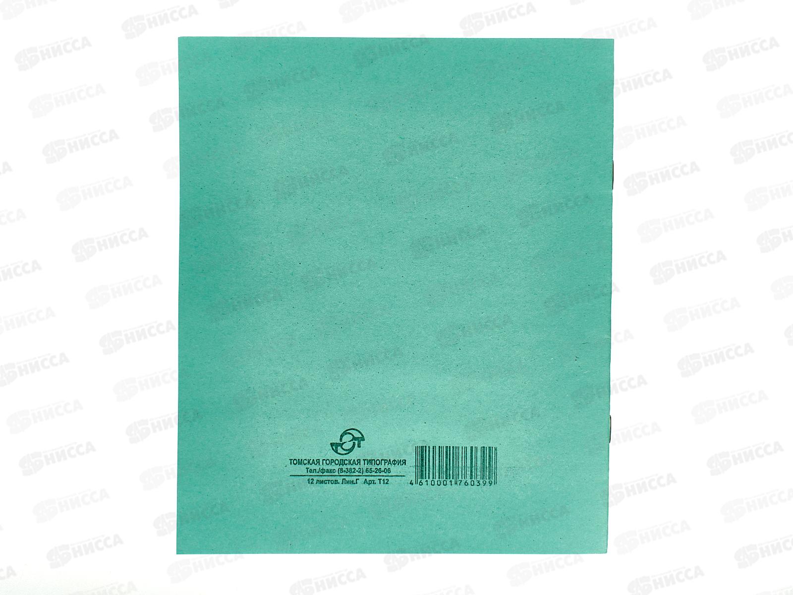 Тетрадь 12 листов линия ТОМСК газетная с полями, 2-г *100