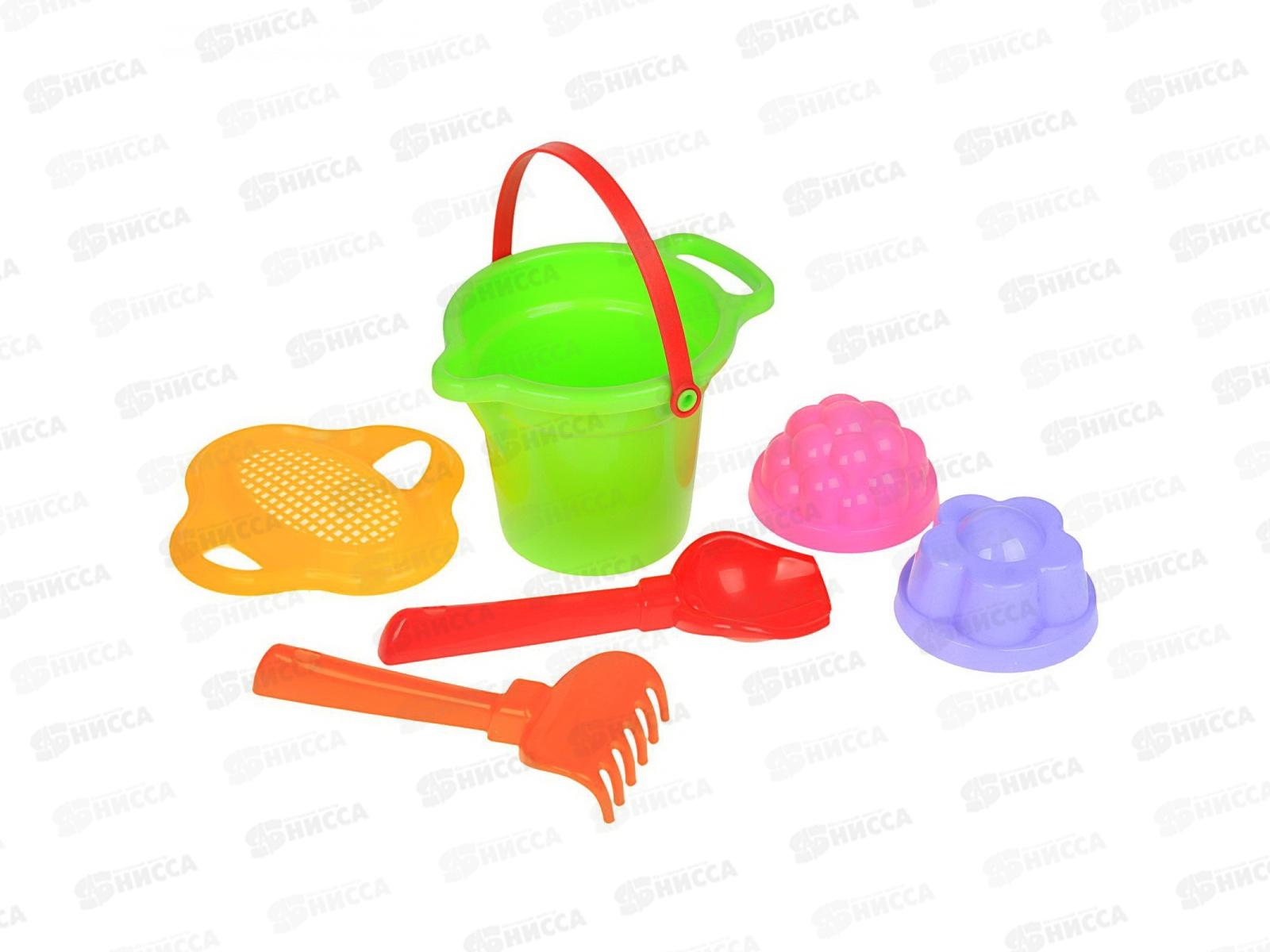Набор песочный №150, 2982 (ведро маленькое+ситечко+совок+грабли+формочки)  *28