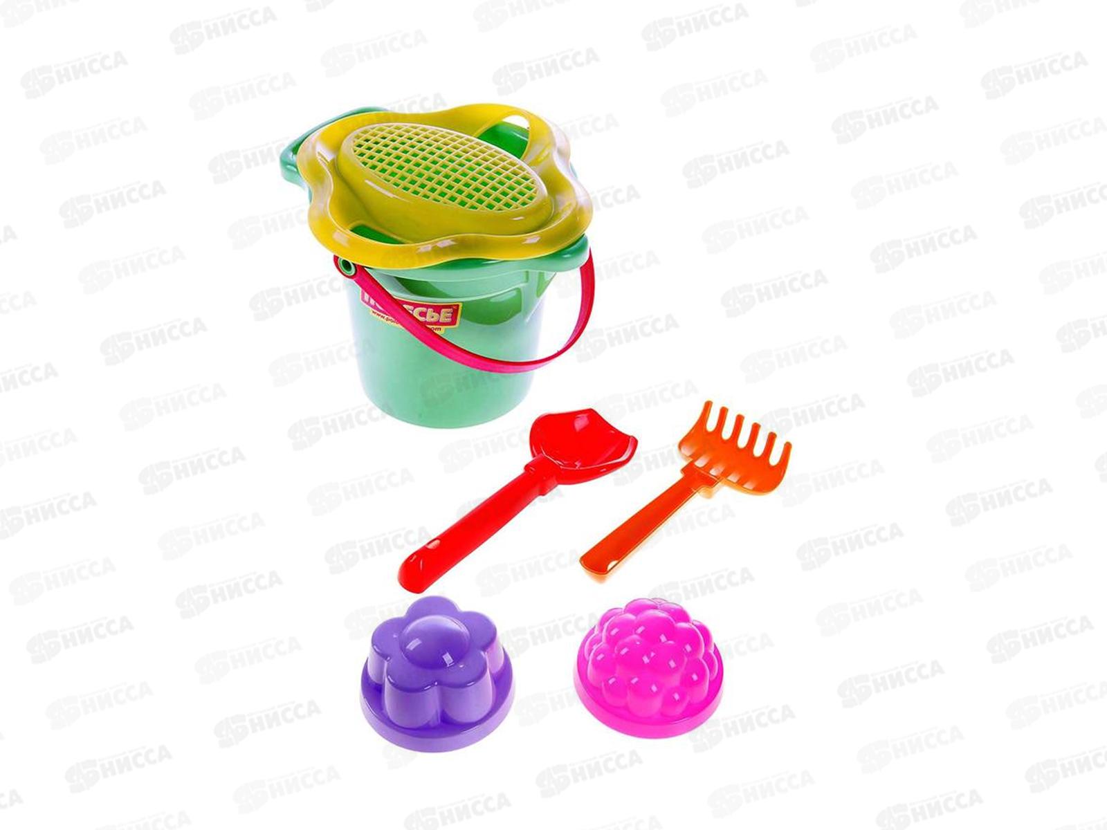 Набор песочный №150, 2982 (ведро маленькое+ситечко+совок+грабли+формочки)  *28