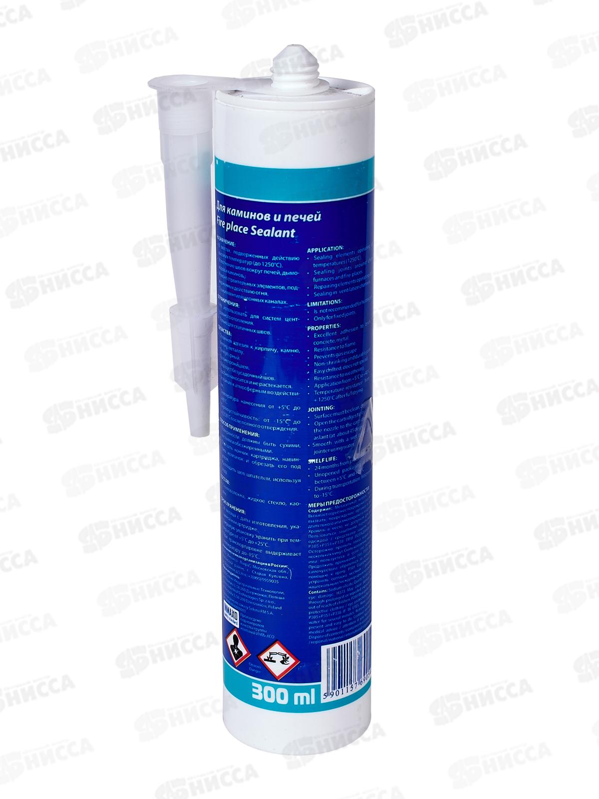 Герметик KRASS 300мл силикат для каминов и печей черный, 9591988 *12/1440