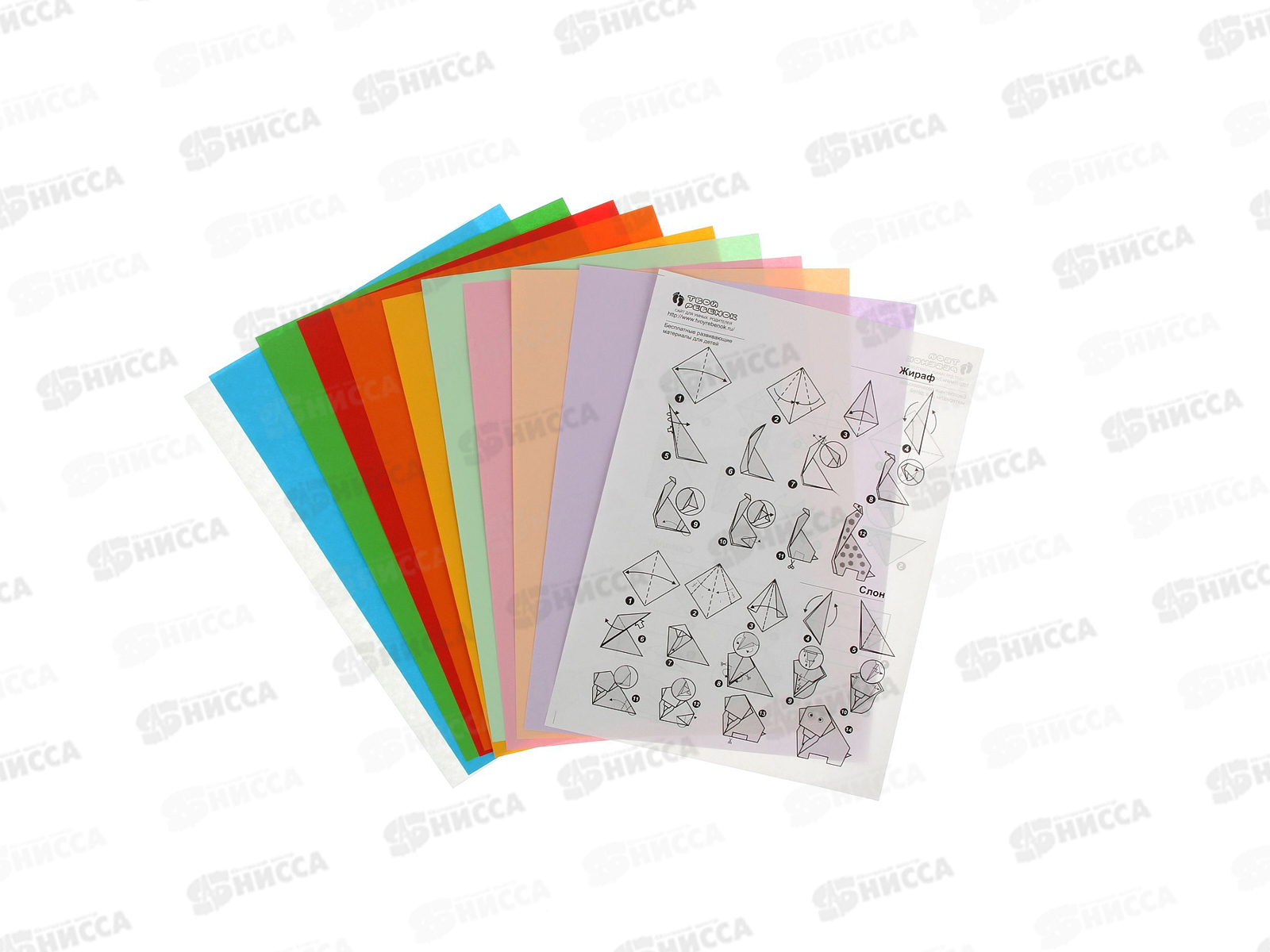 Цветная бумага для оригами ЛХ 10 листов 10 цветов Забавная панда, ПО-9180 *40