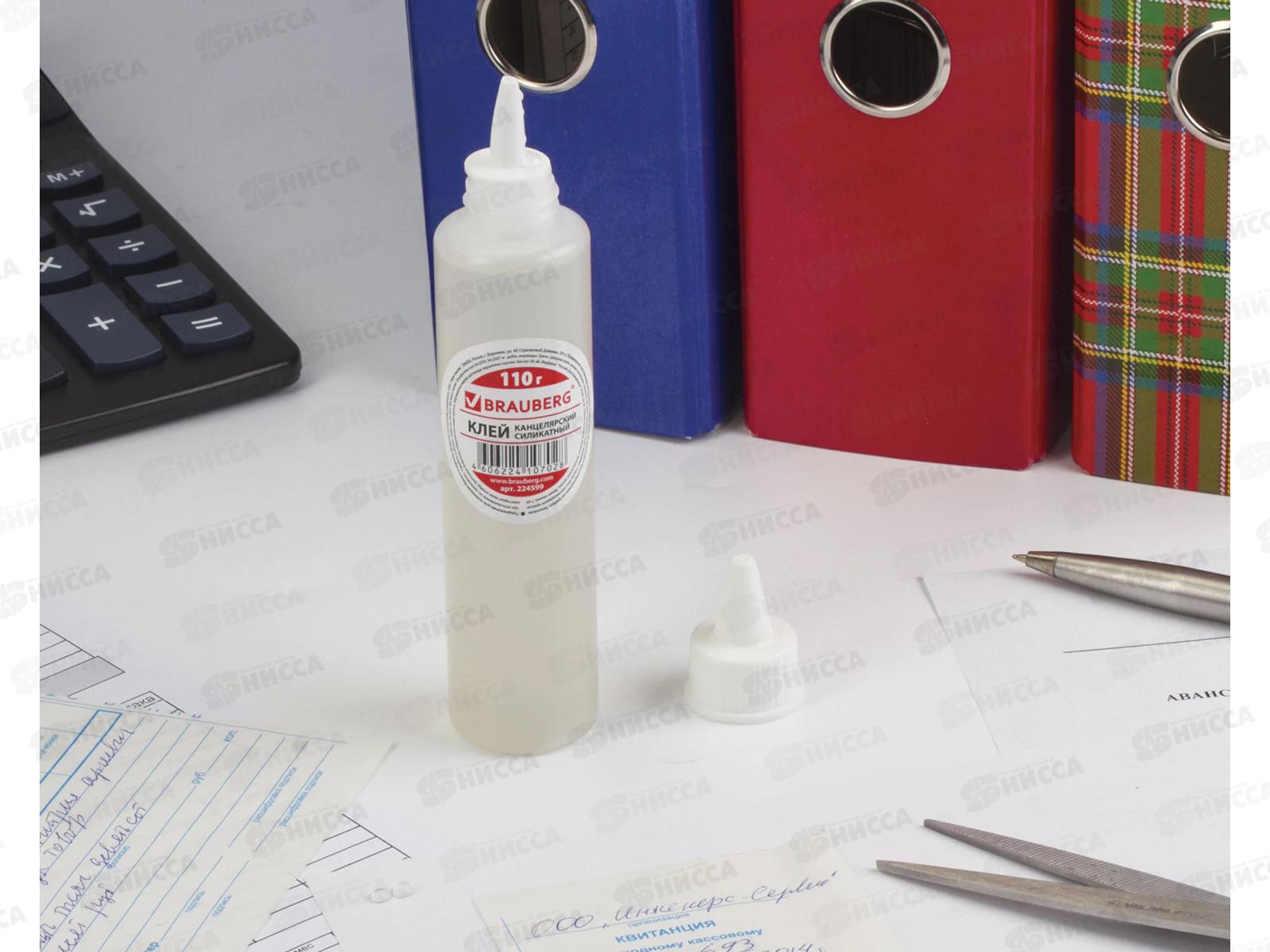 Клей силикатный BRAUBERG 110г, 224599 *72