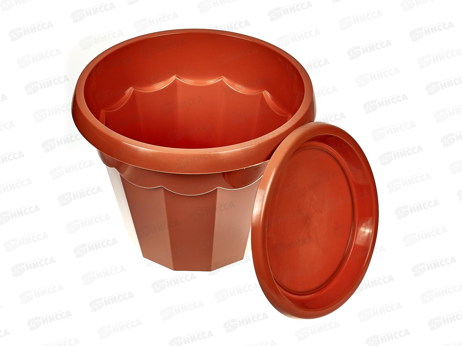 Горшок цветочный  &quotГармония&quot 7л с поддоном  (коричневый ) *20 М1577