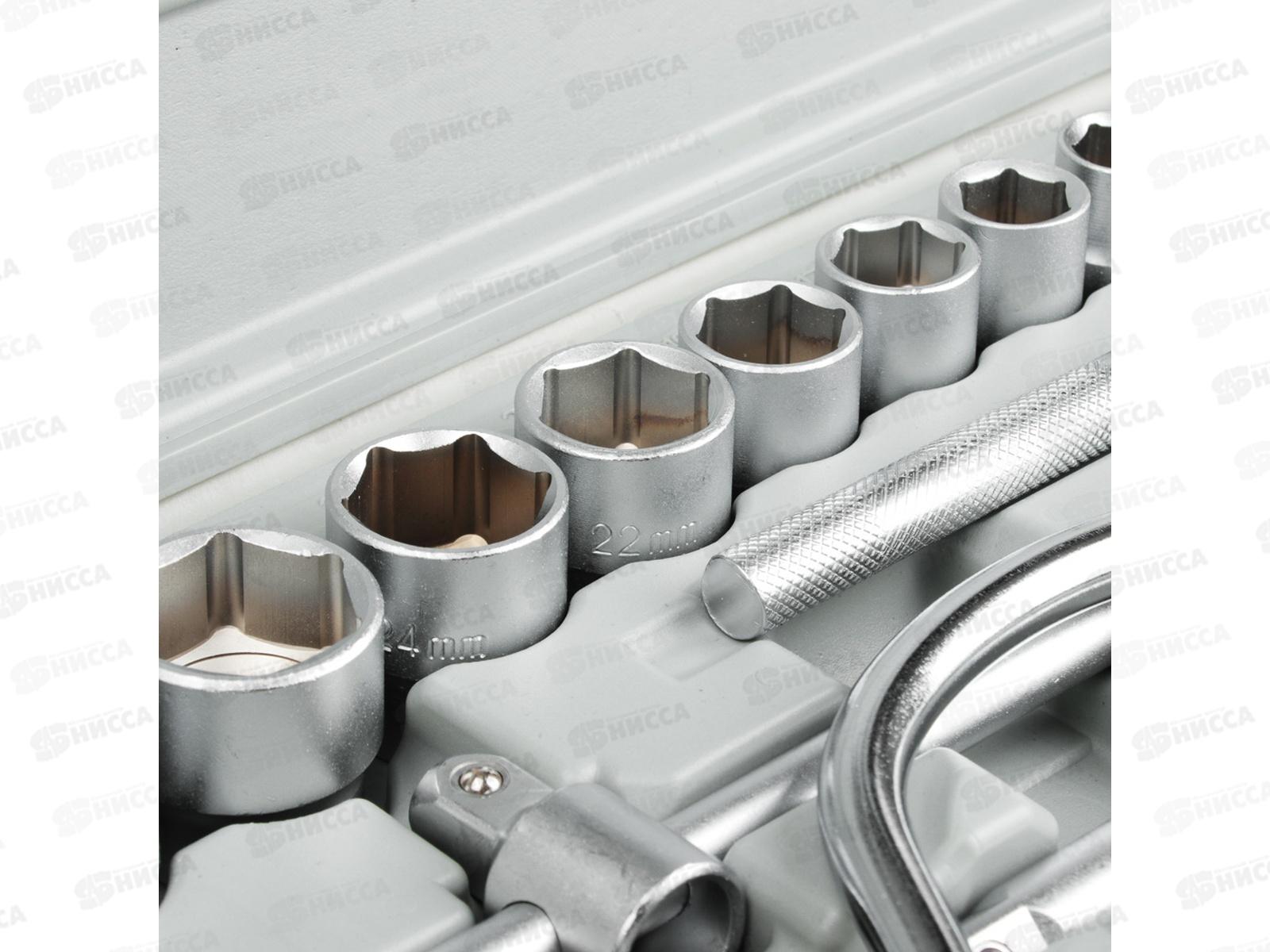 Набор головок ЕРМАК 19 предметов10-32мм с карданным шарниром 1/2&quot  г 736-566 *5