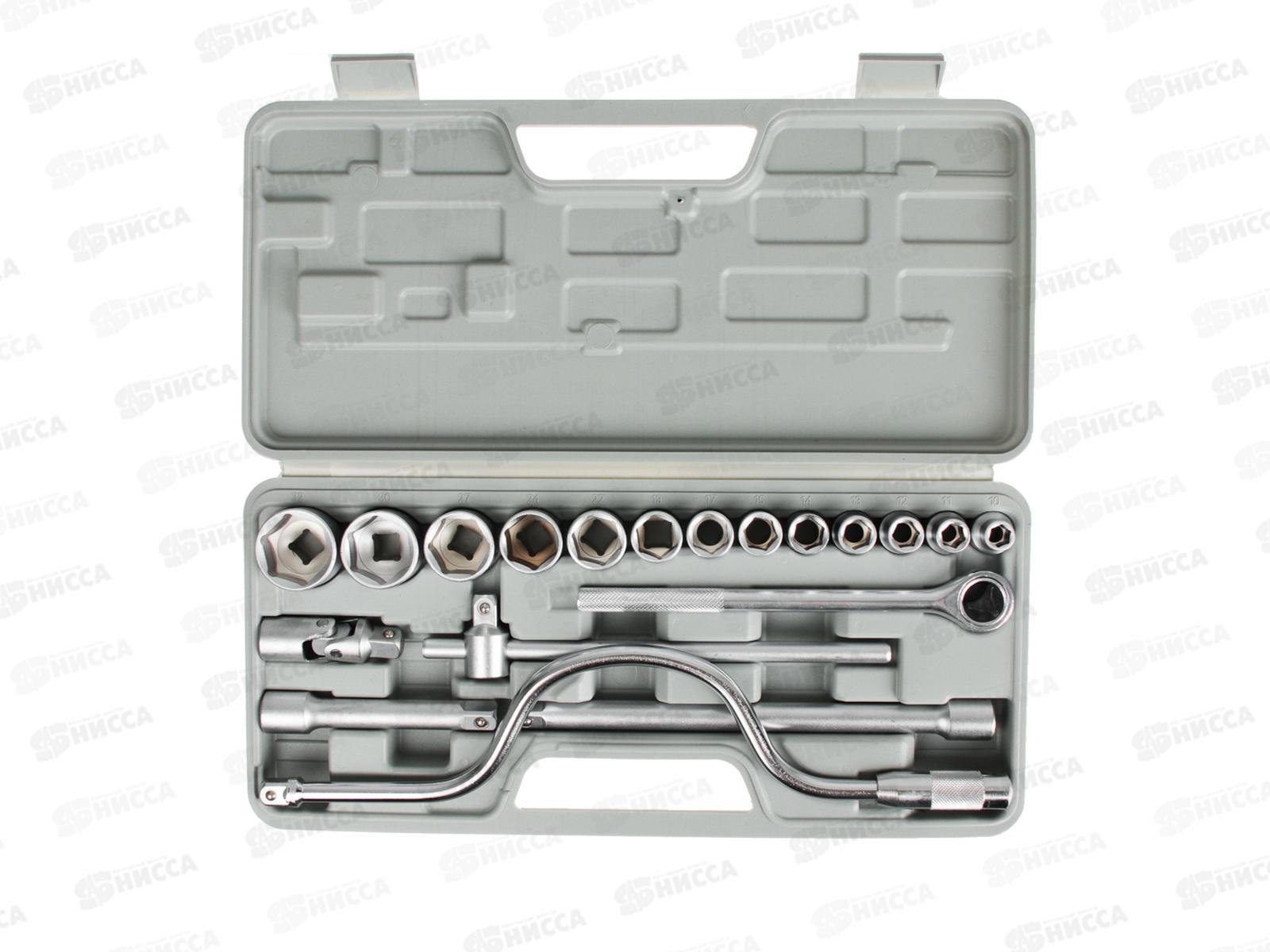 Набор головок ЕРМАК 19 предметов10-32мм с карданным шарниром 1/2&quot  г 736-566 *5