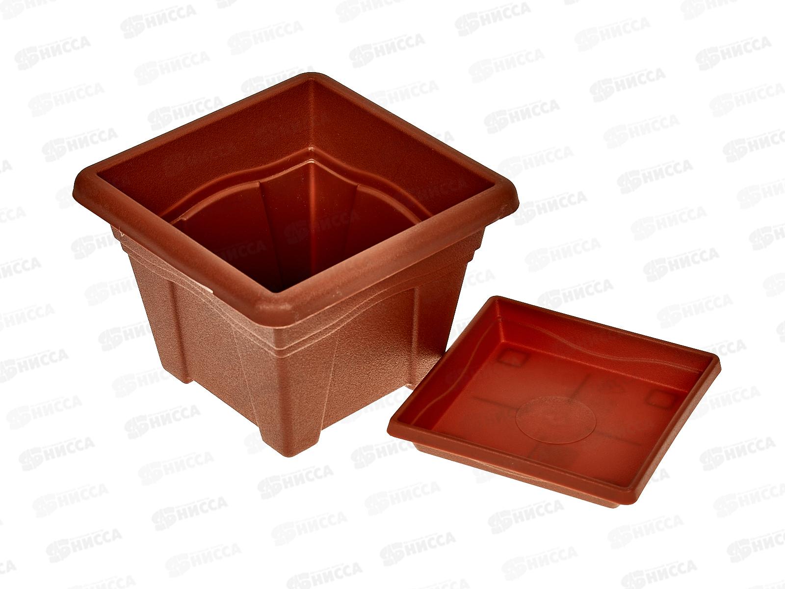 Горшок Квадро-0,63л Терракотовый  с поддоном   160 Т АВ *50