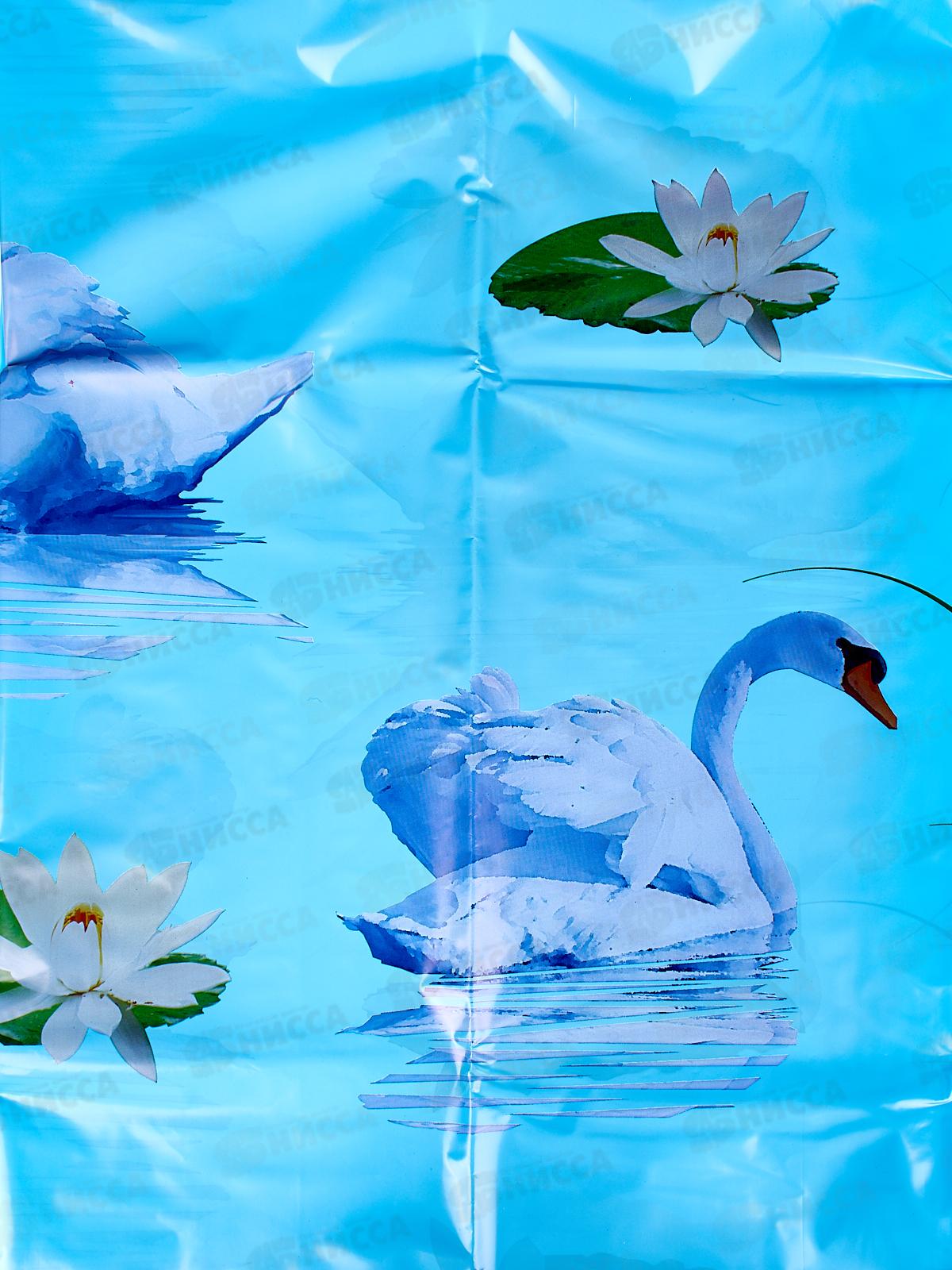 Штора в ванну полиэтиленовая 180*180 Лебеди  6984*40