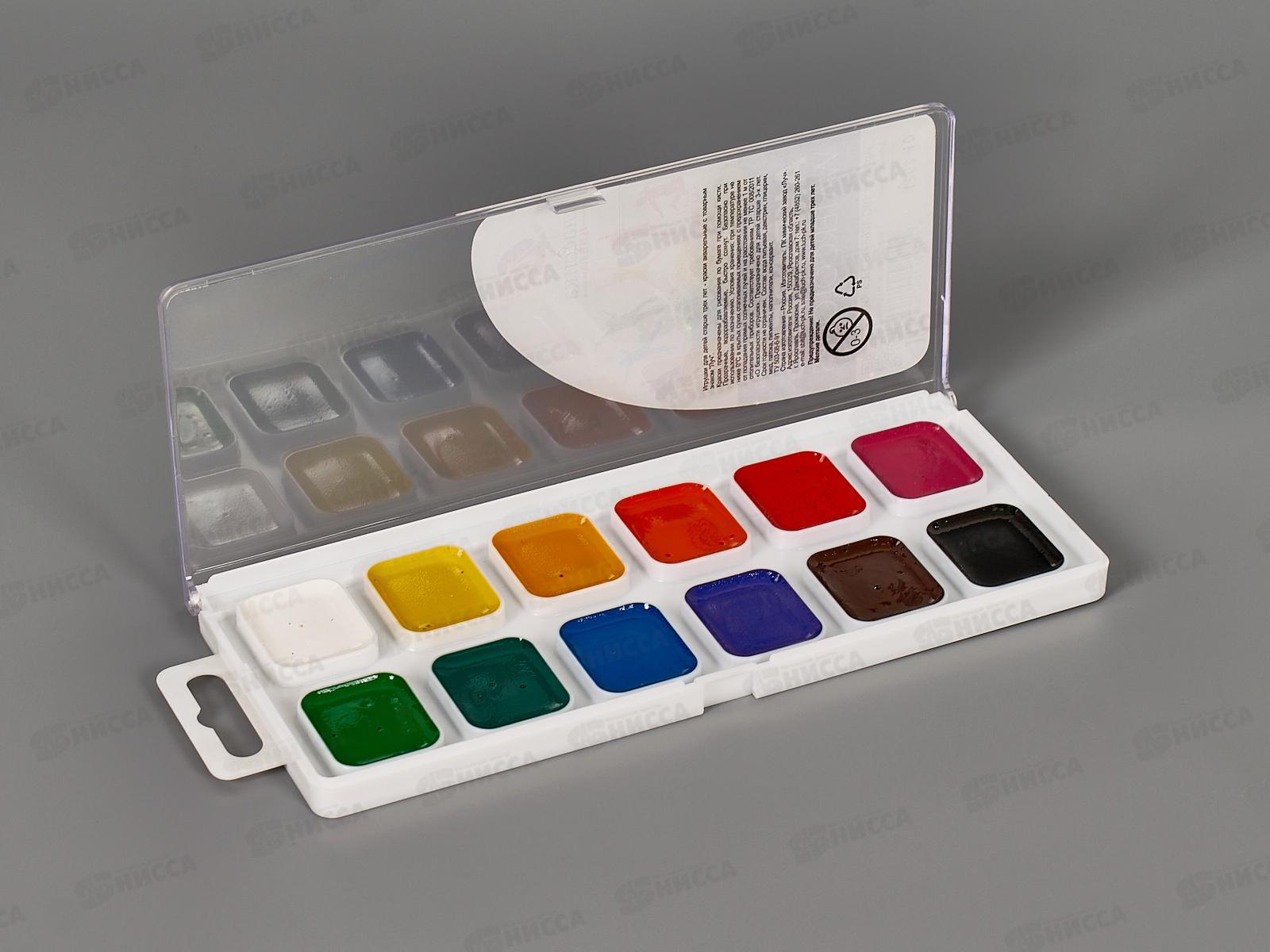 Акварель ЛУЧ медовая  Классика 12 цветов  без кисти, пластиковая упаковка, 19с1286-08 *48