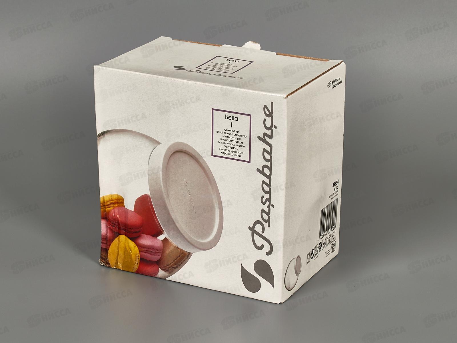 Банка для сыпучих продуктов  1,7л BELLA белая крышка  43894W  *6